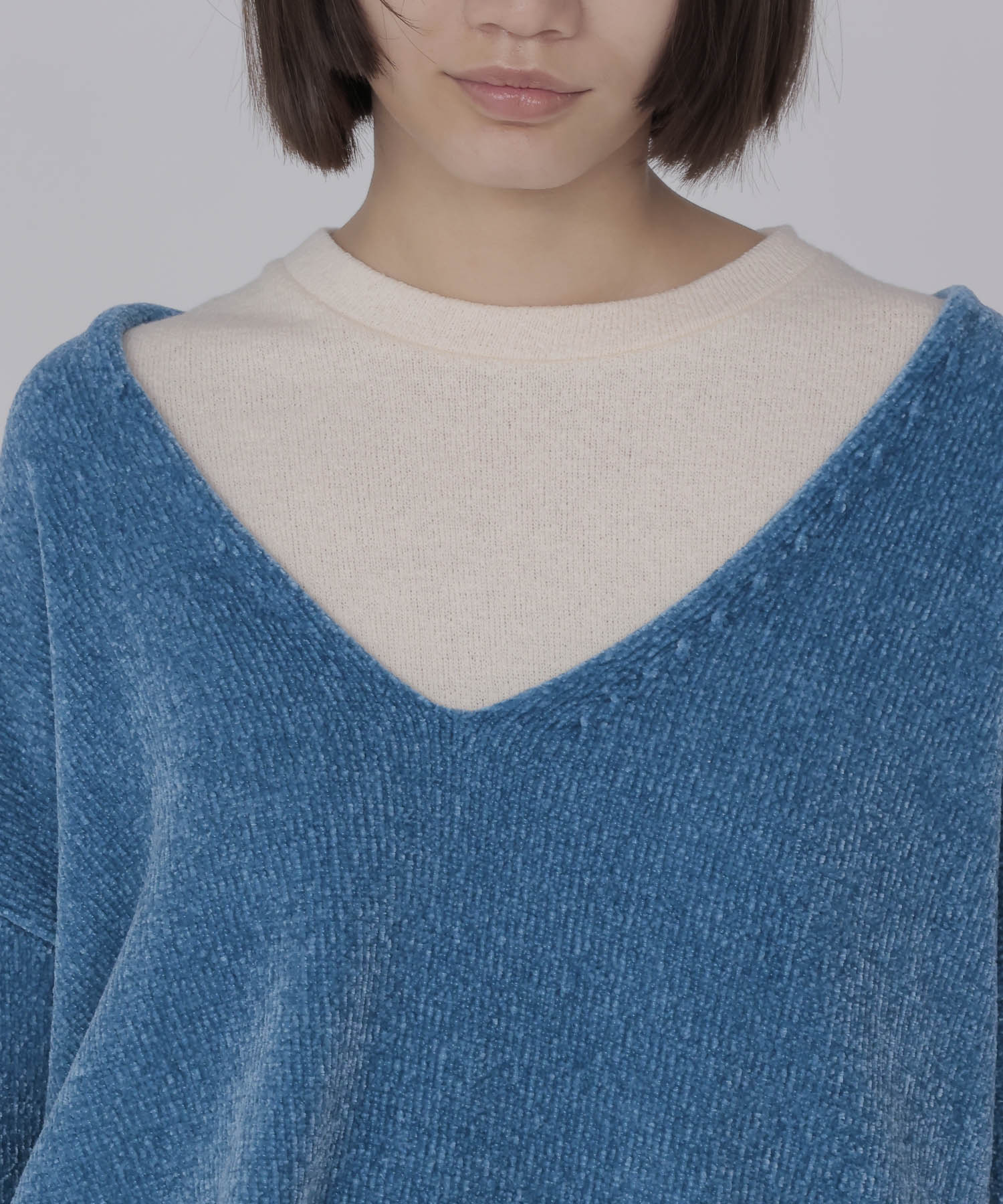 velours Vneck pullover