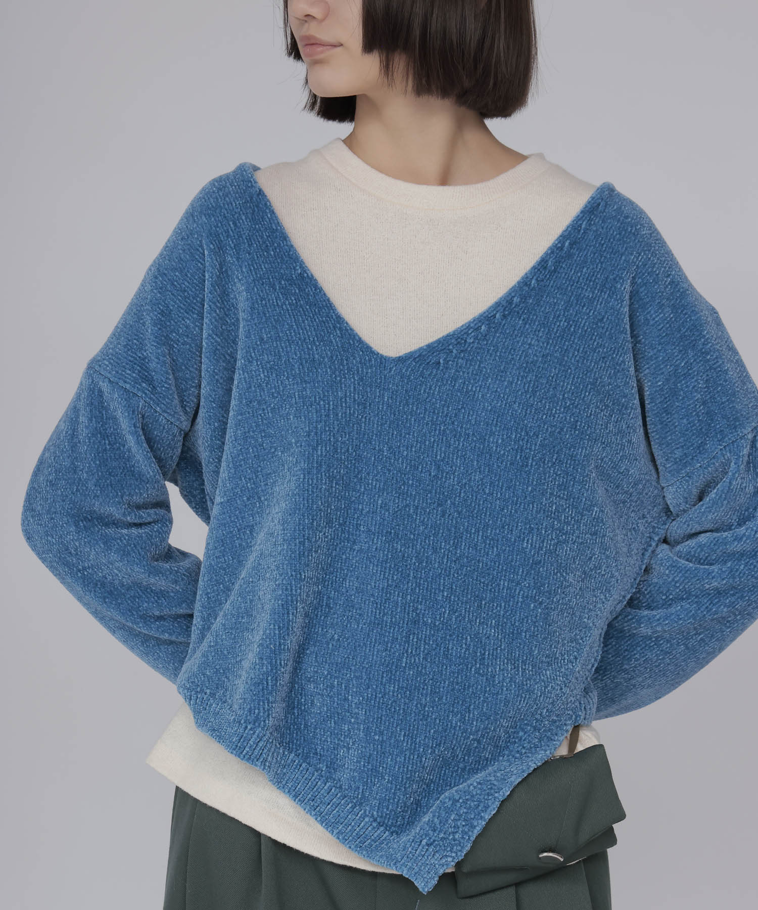 velours Vneck pullover