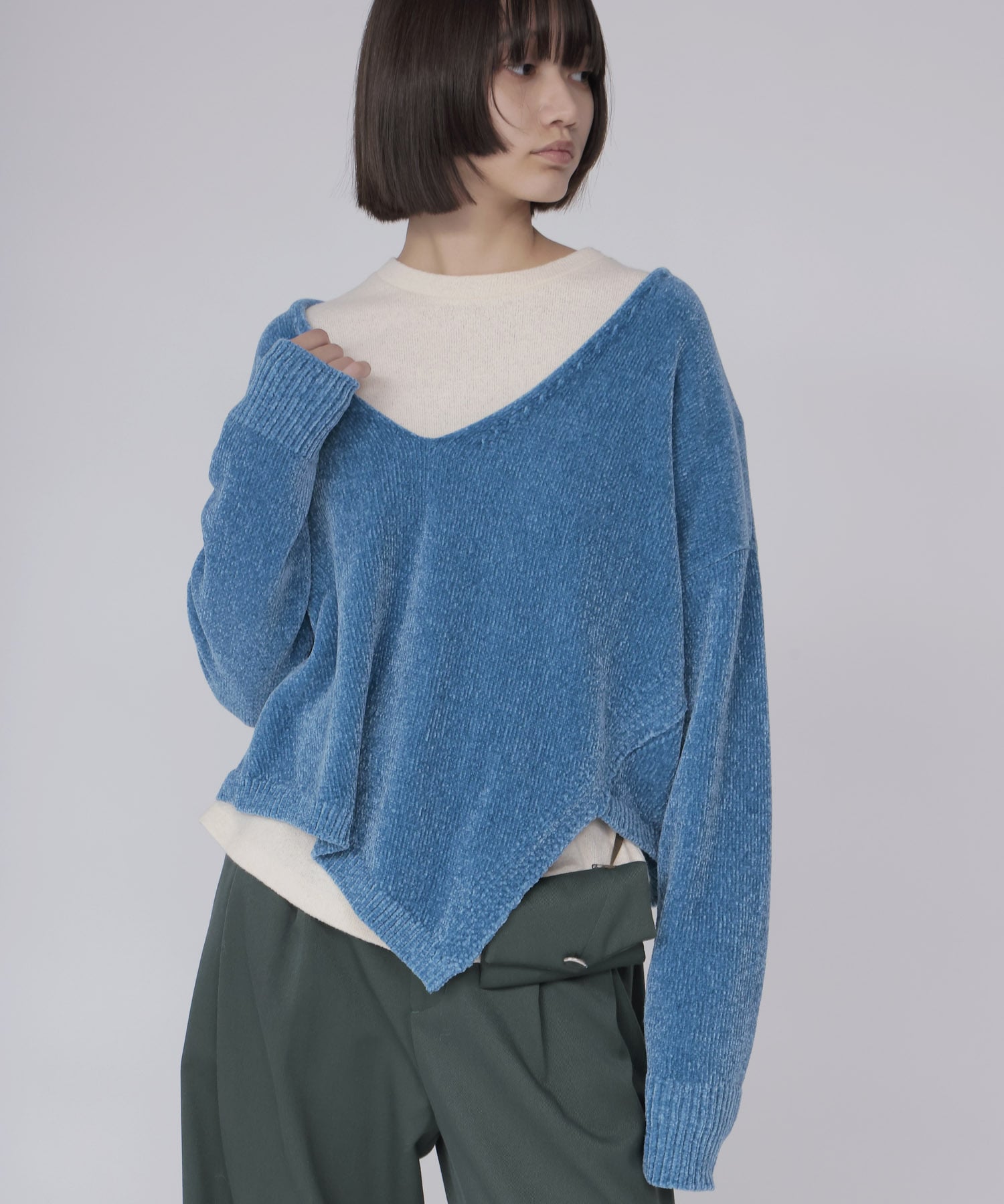 velours Vneck pullover