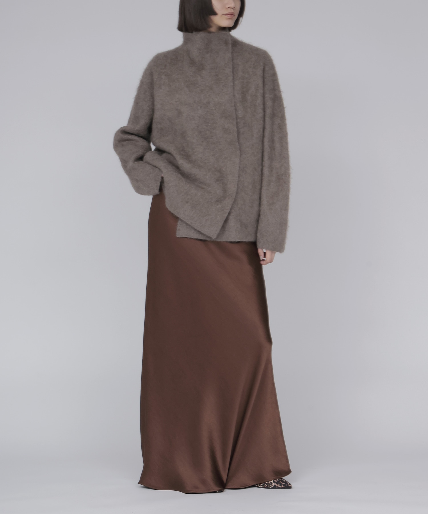 YAK asymmetric knit jacket