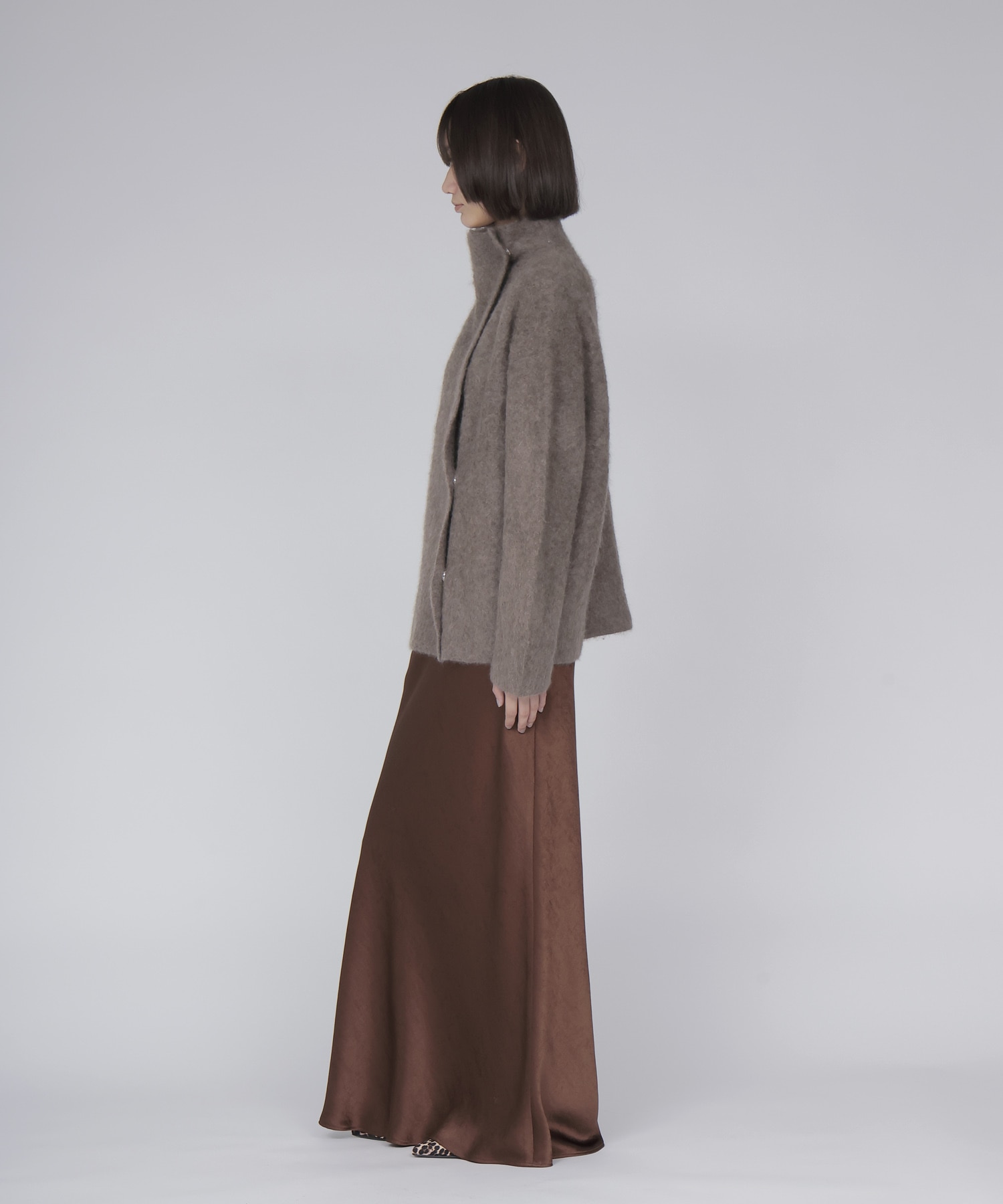 YAK asymmetric knit jacket