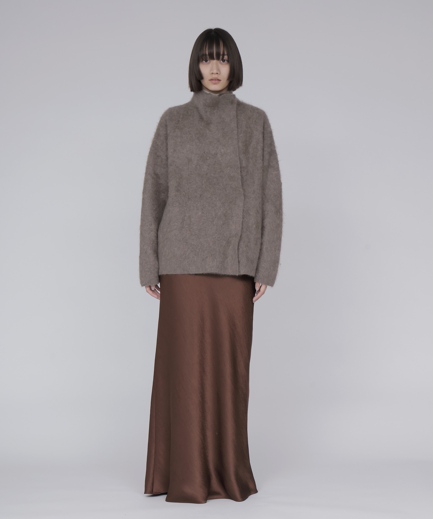 YAK asymmetric knit jacket