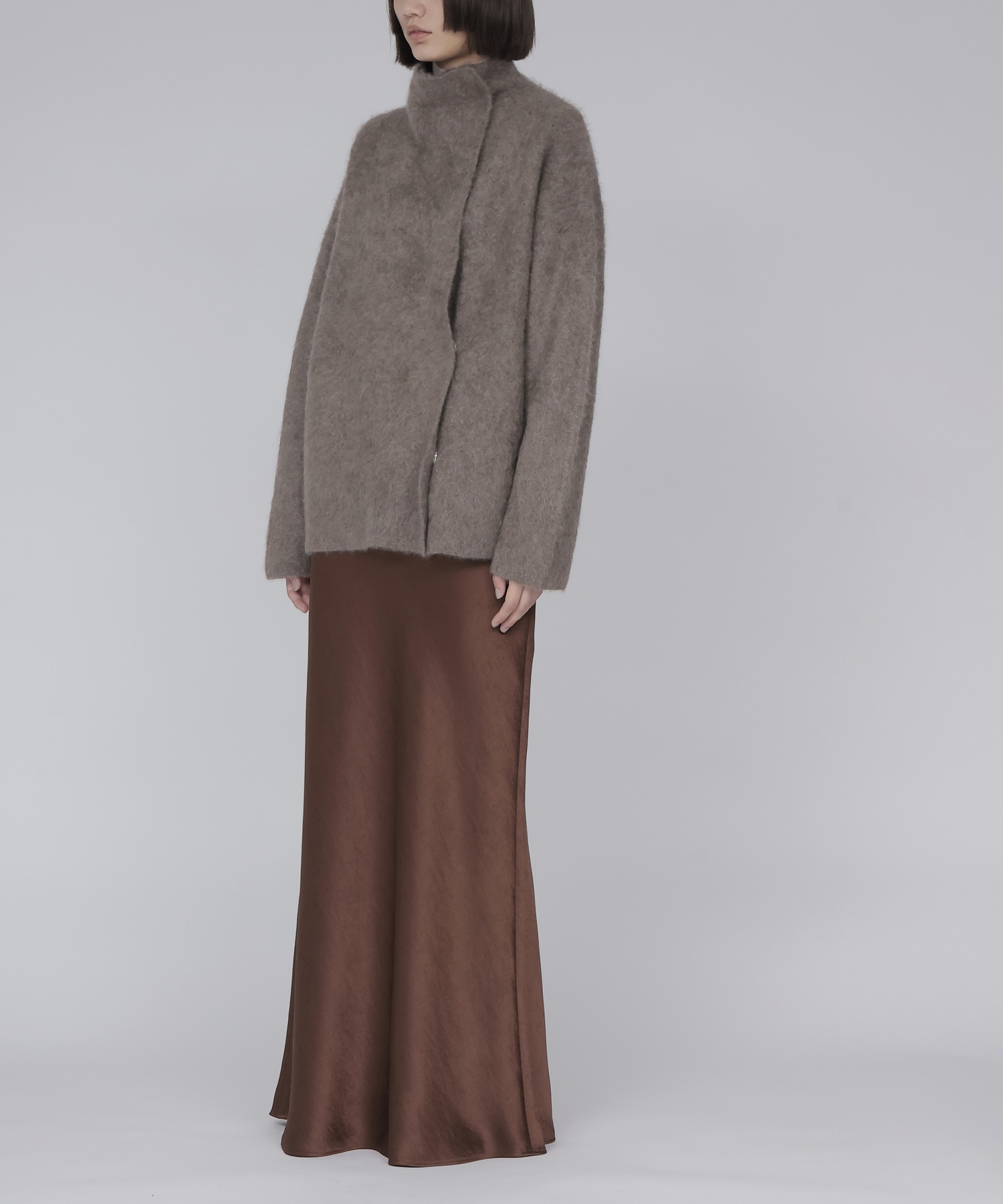 YAK asymmetric knit jacket