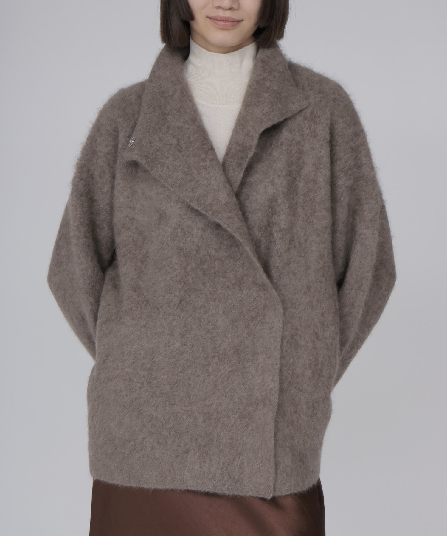 YAK asymmetric knit jacket