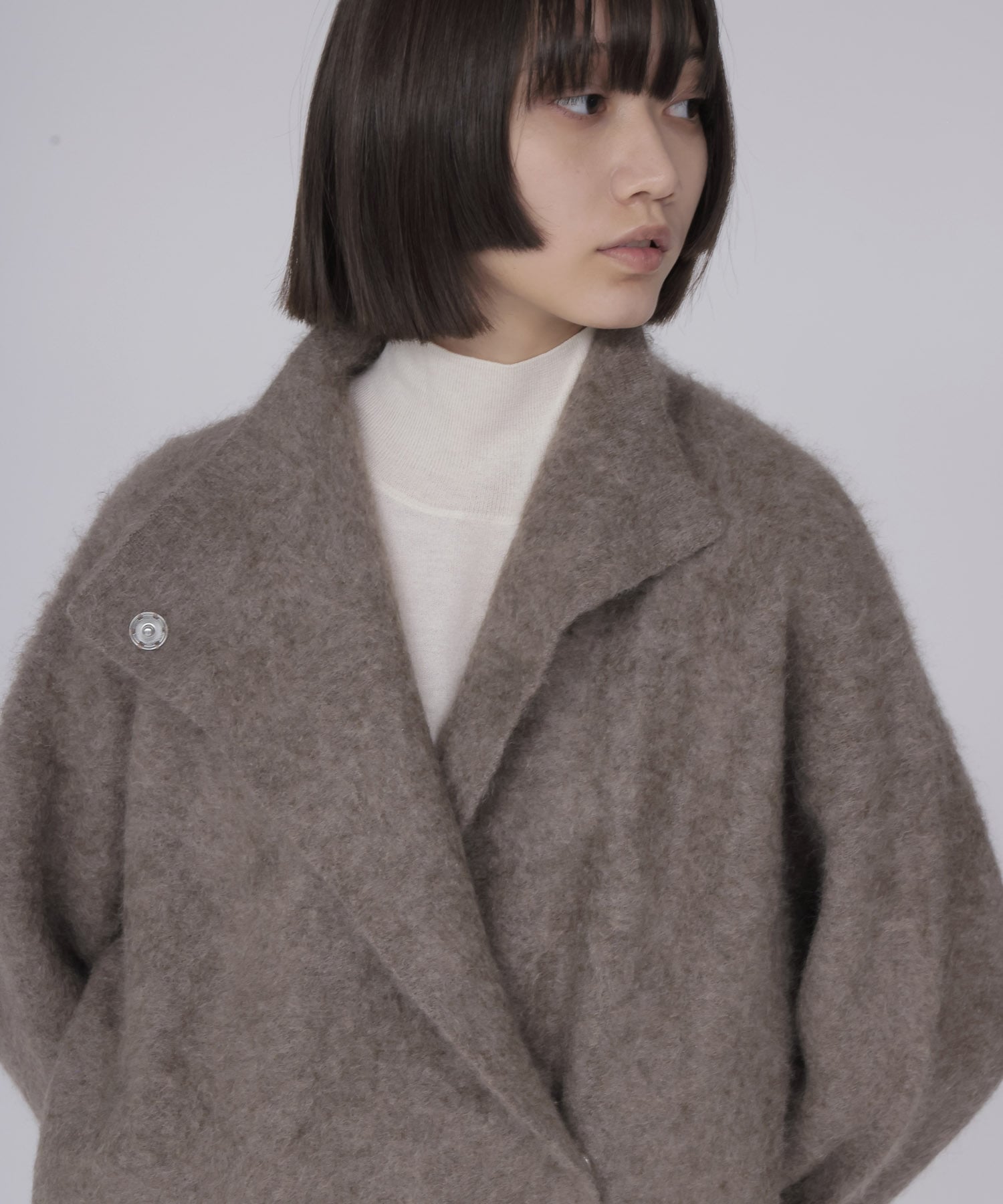 YAK asymmetric knit jacket