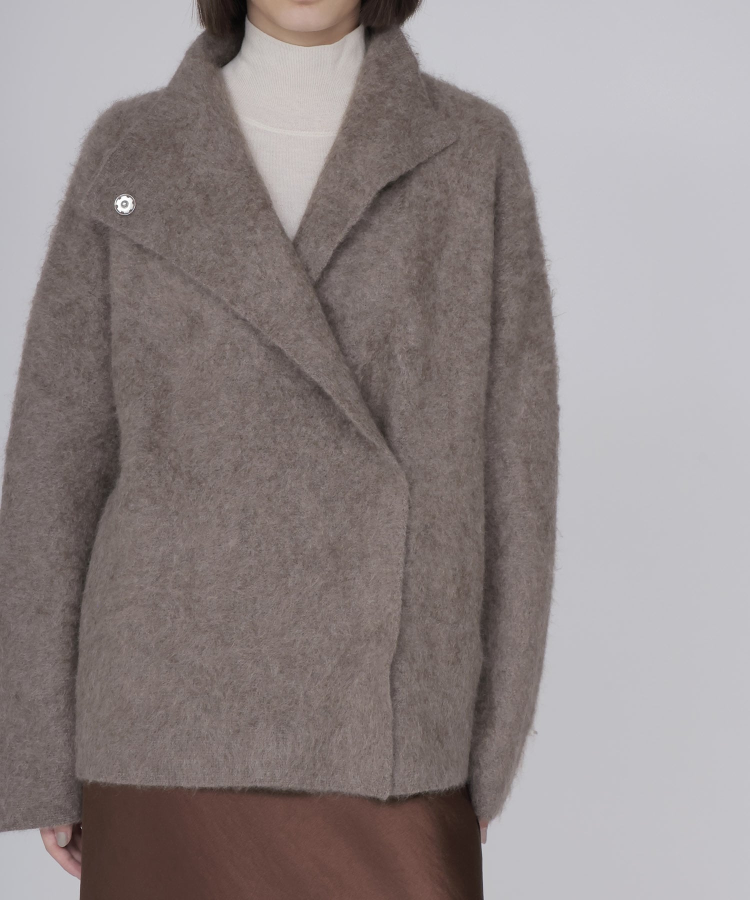 YAK asymmetric knit jacket