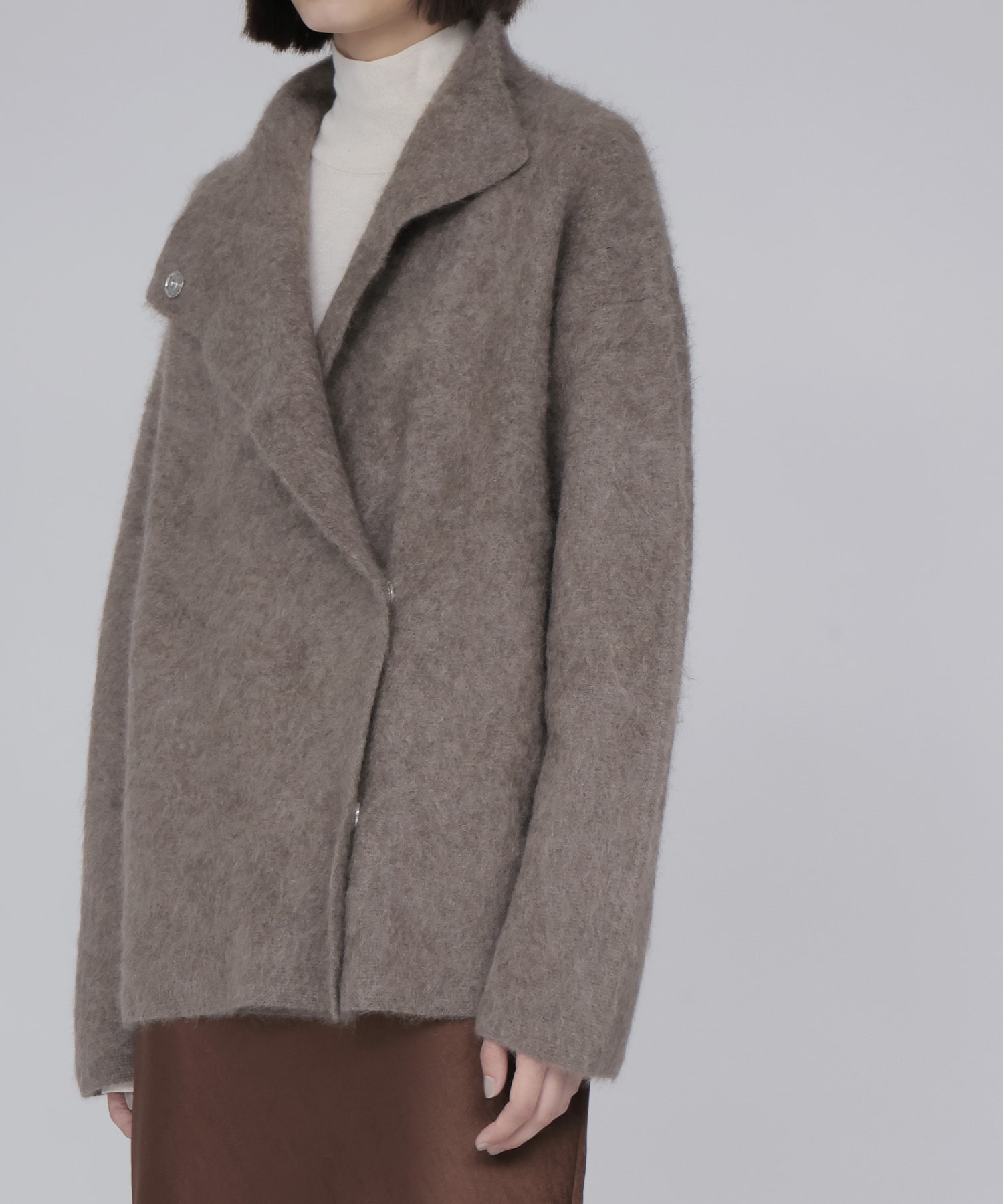 YAK asymmetric knit jacket