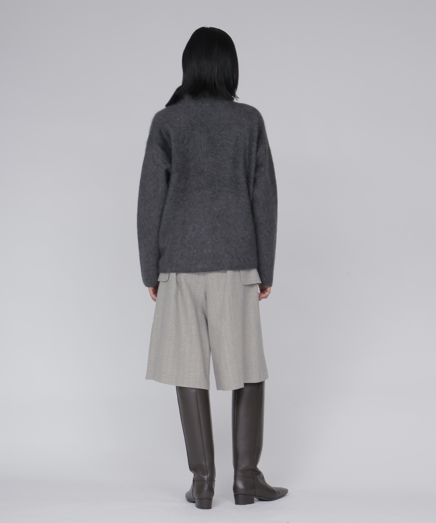 YAK asymmetric knit jacket