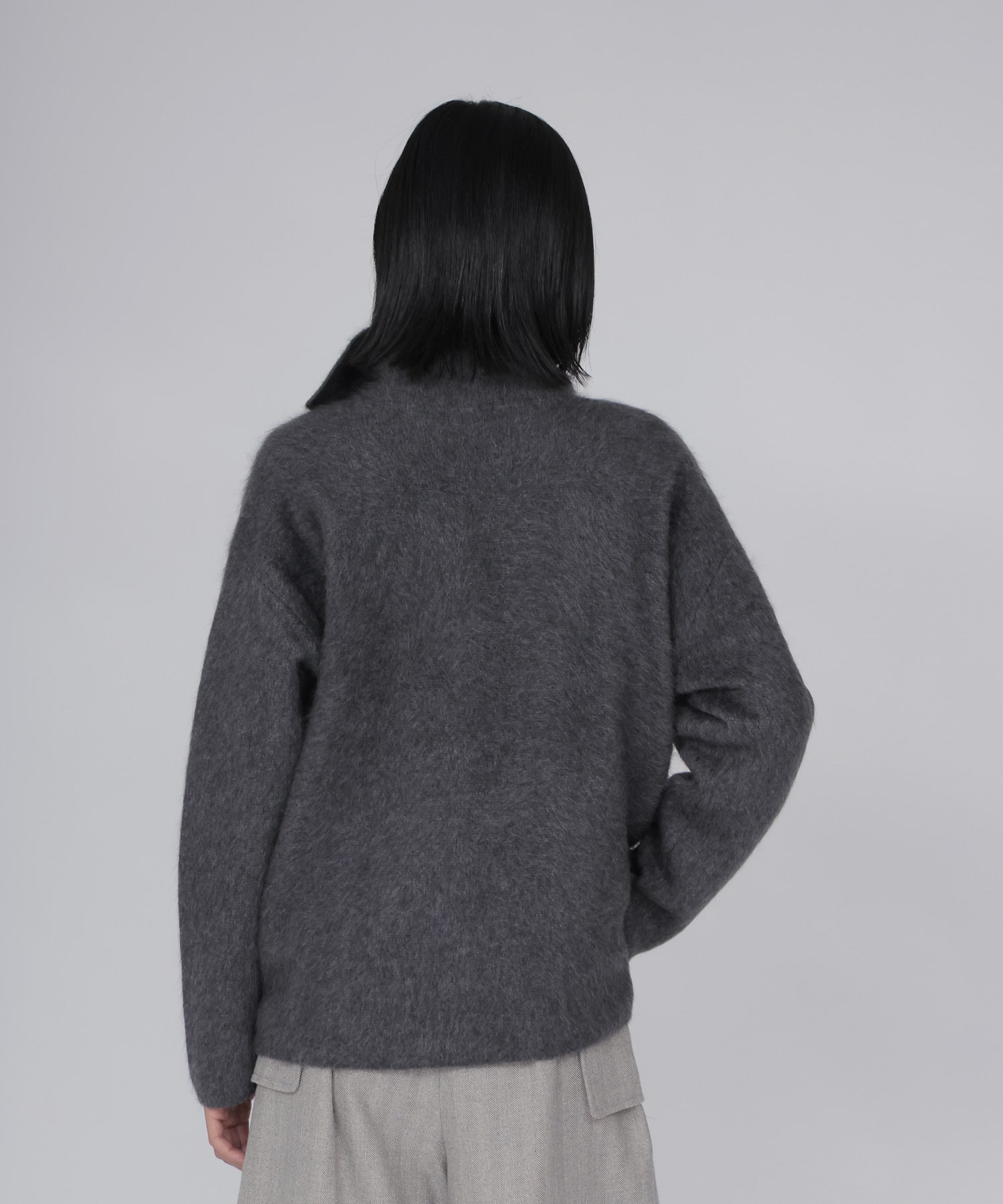 YAK asymmetric knit jacket