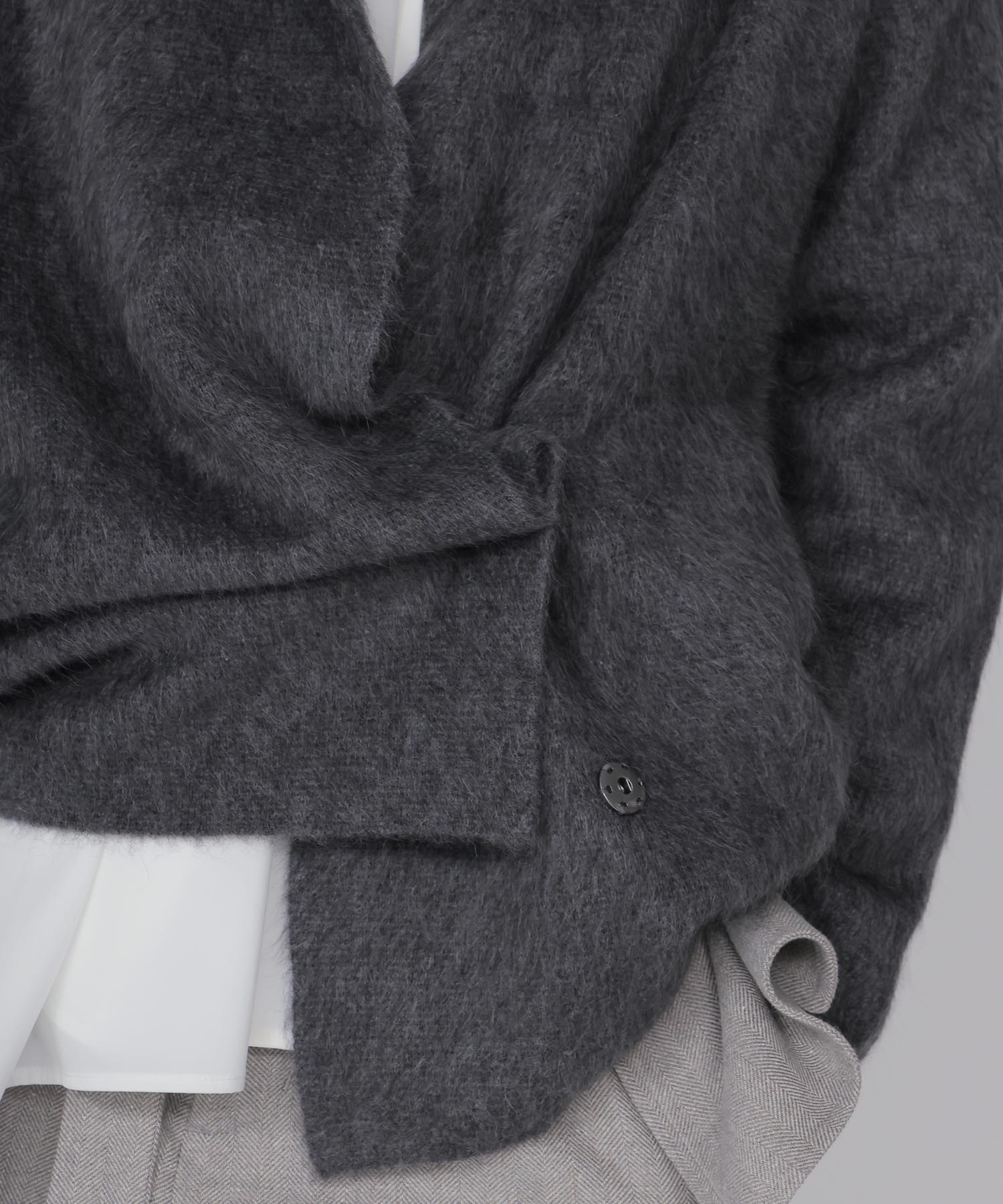 YAK asymmetric knit jacket
