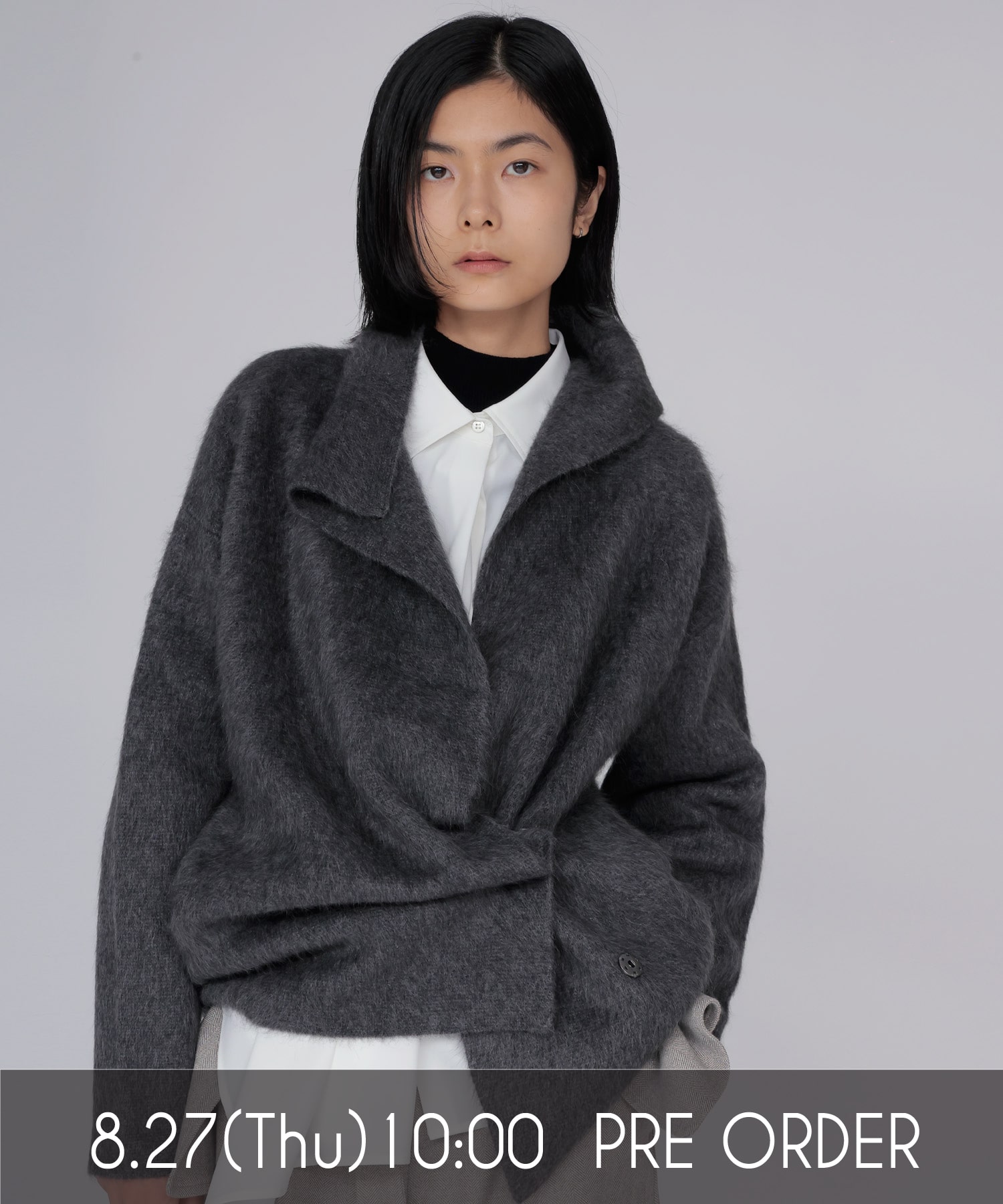 YAK asymmetric knit jacket