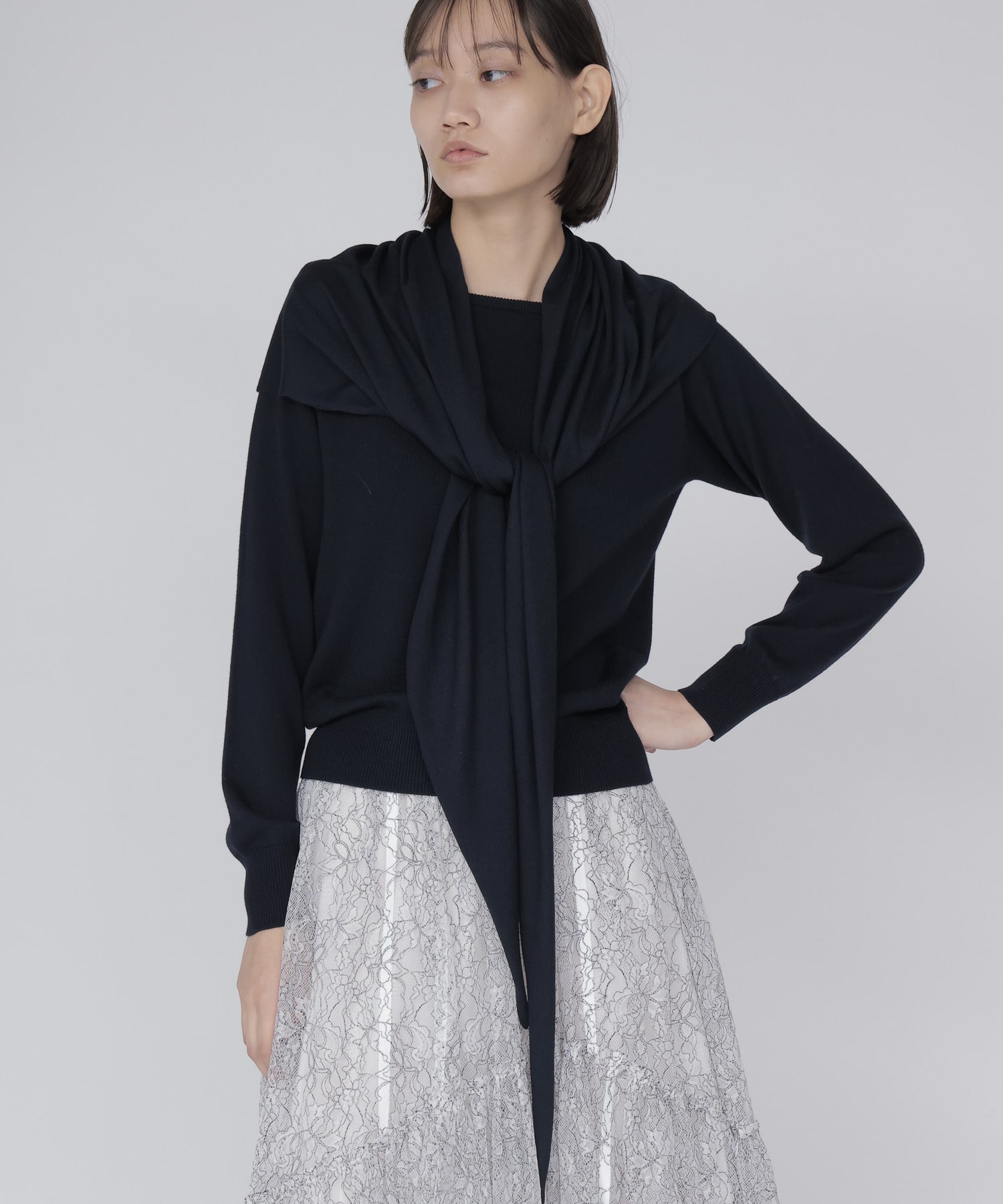 ace/ca scarf x pullover twinset