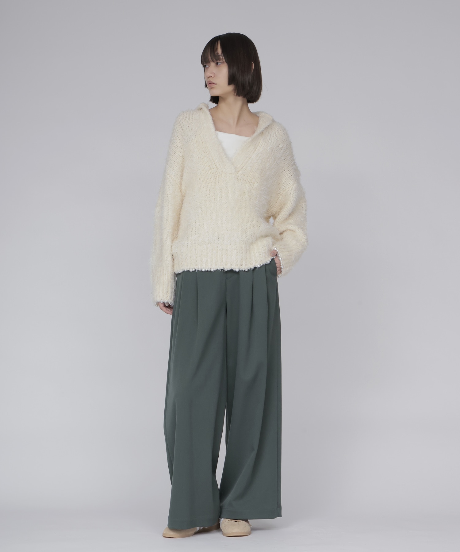 ≪EXCLUSIVE≫ tussah silk feather tops