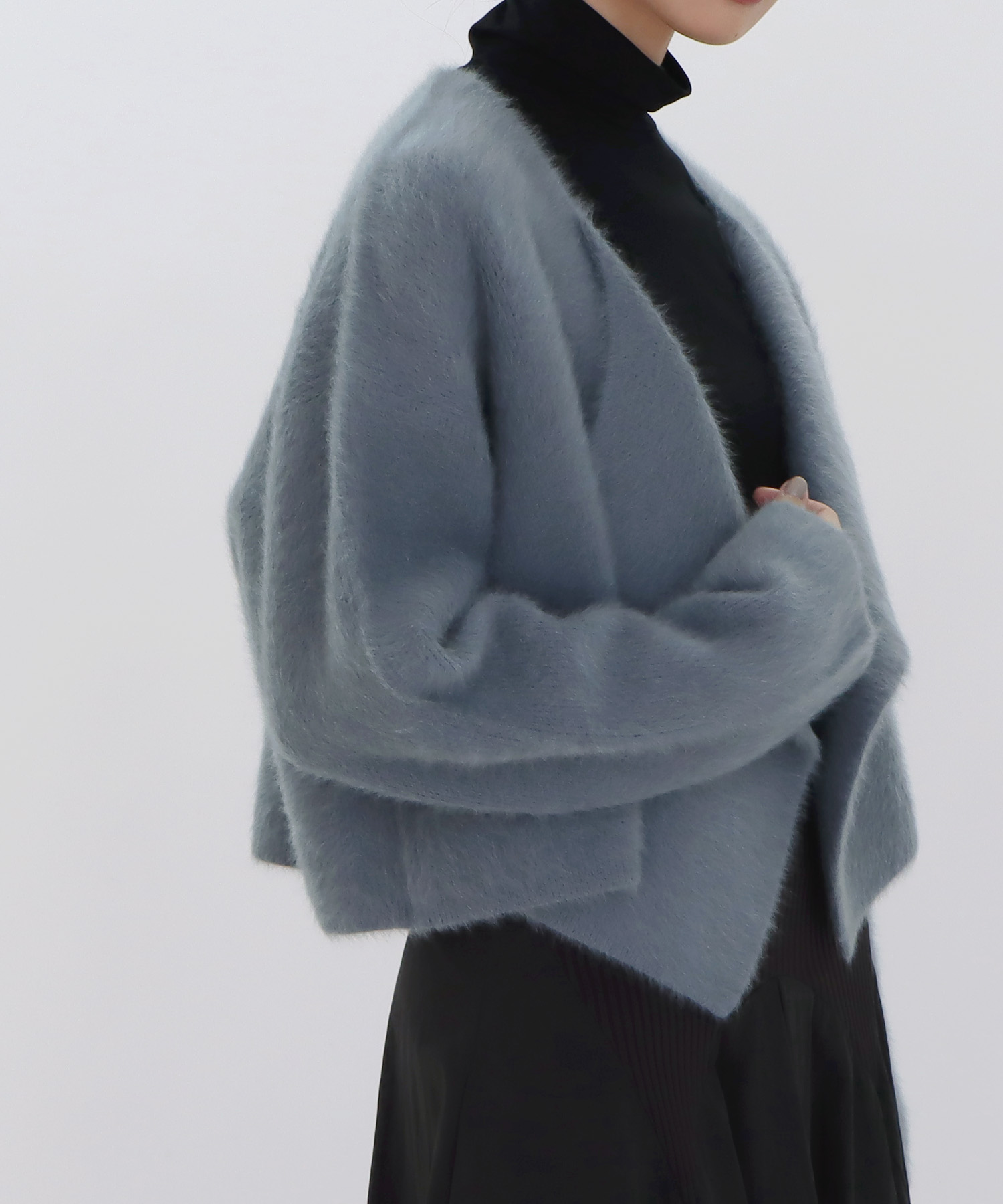 fox/ca drape collar cardigan