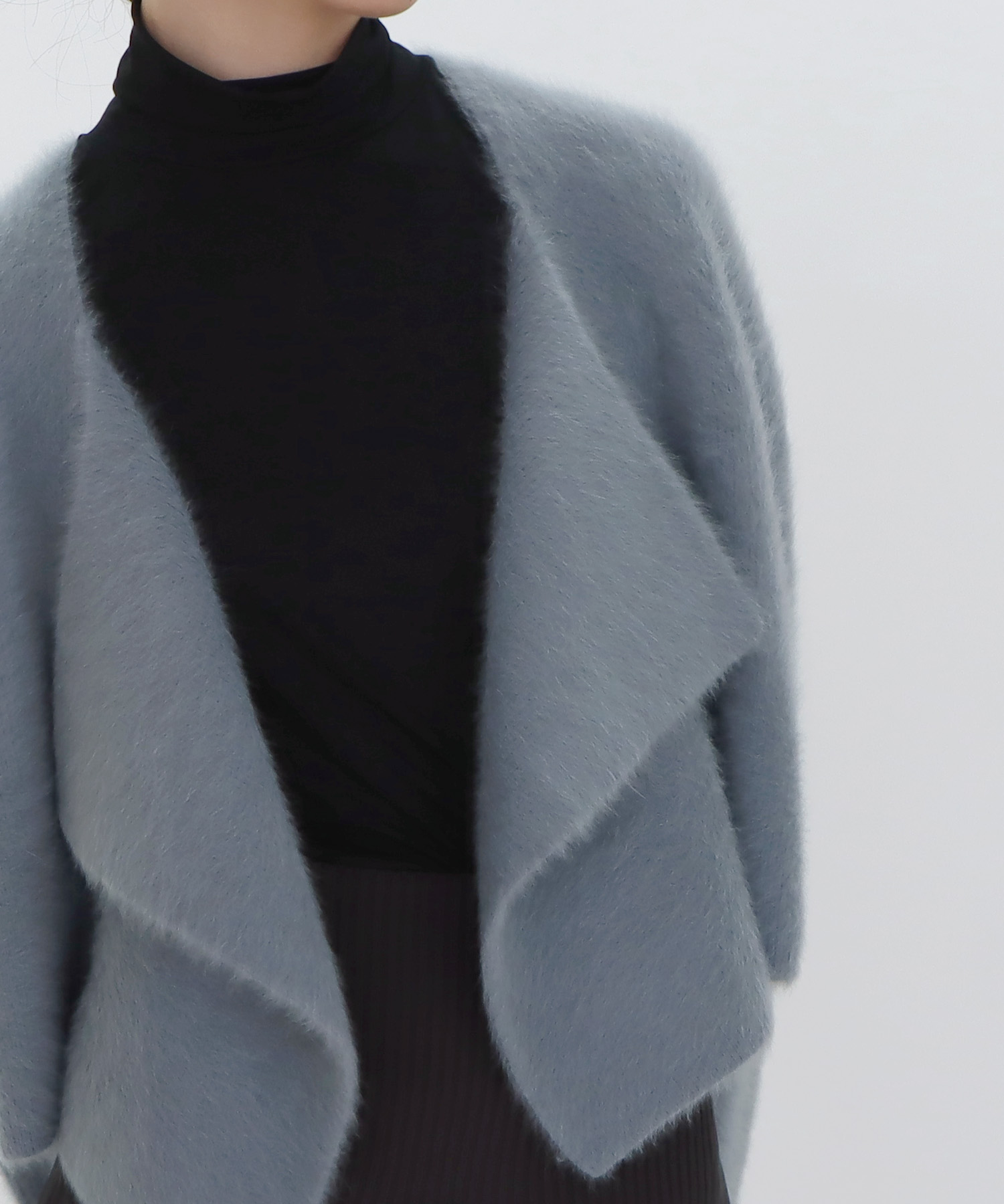 fox/ca drape collar cardigan