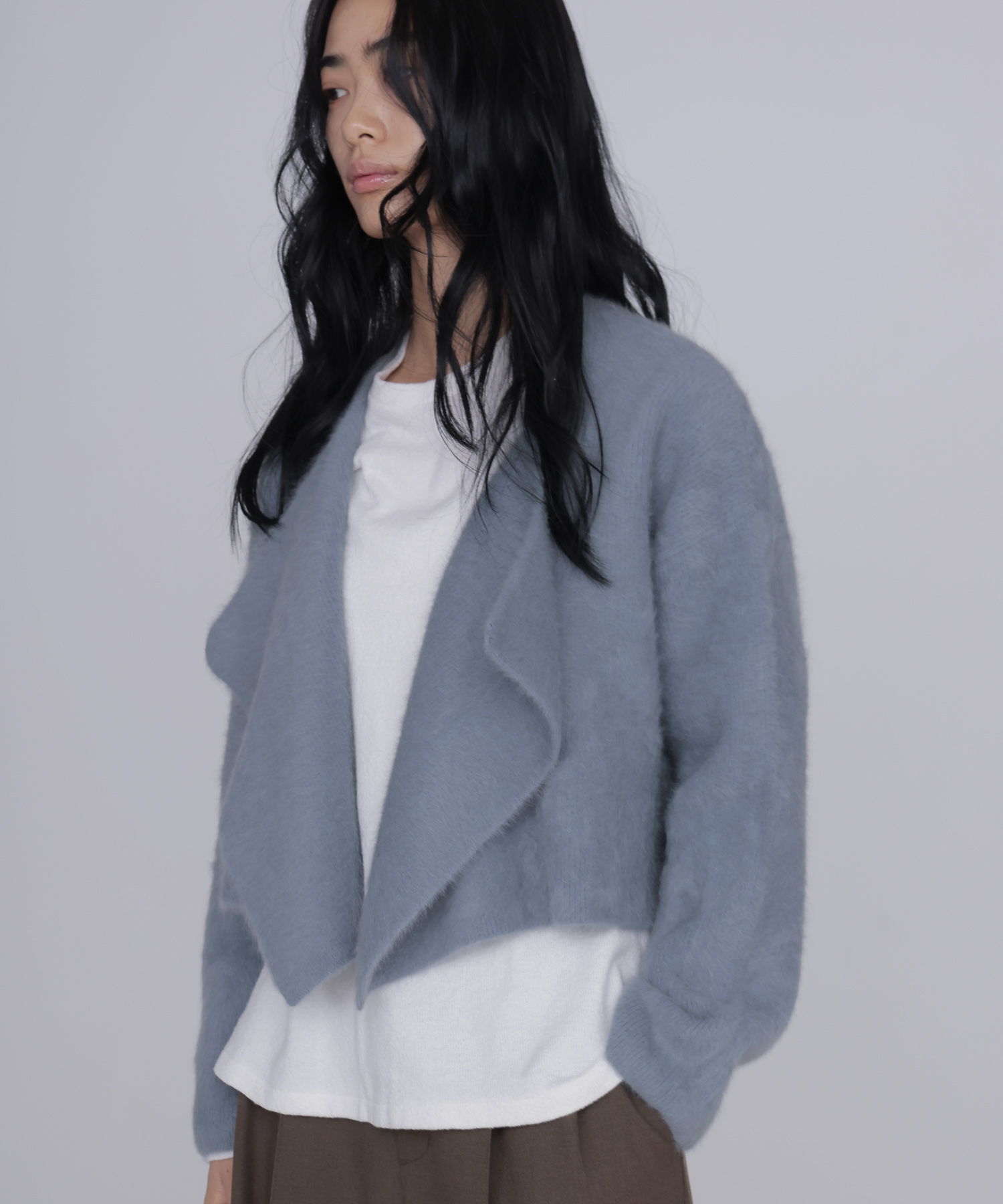 fox/ca drape collar cardigan