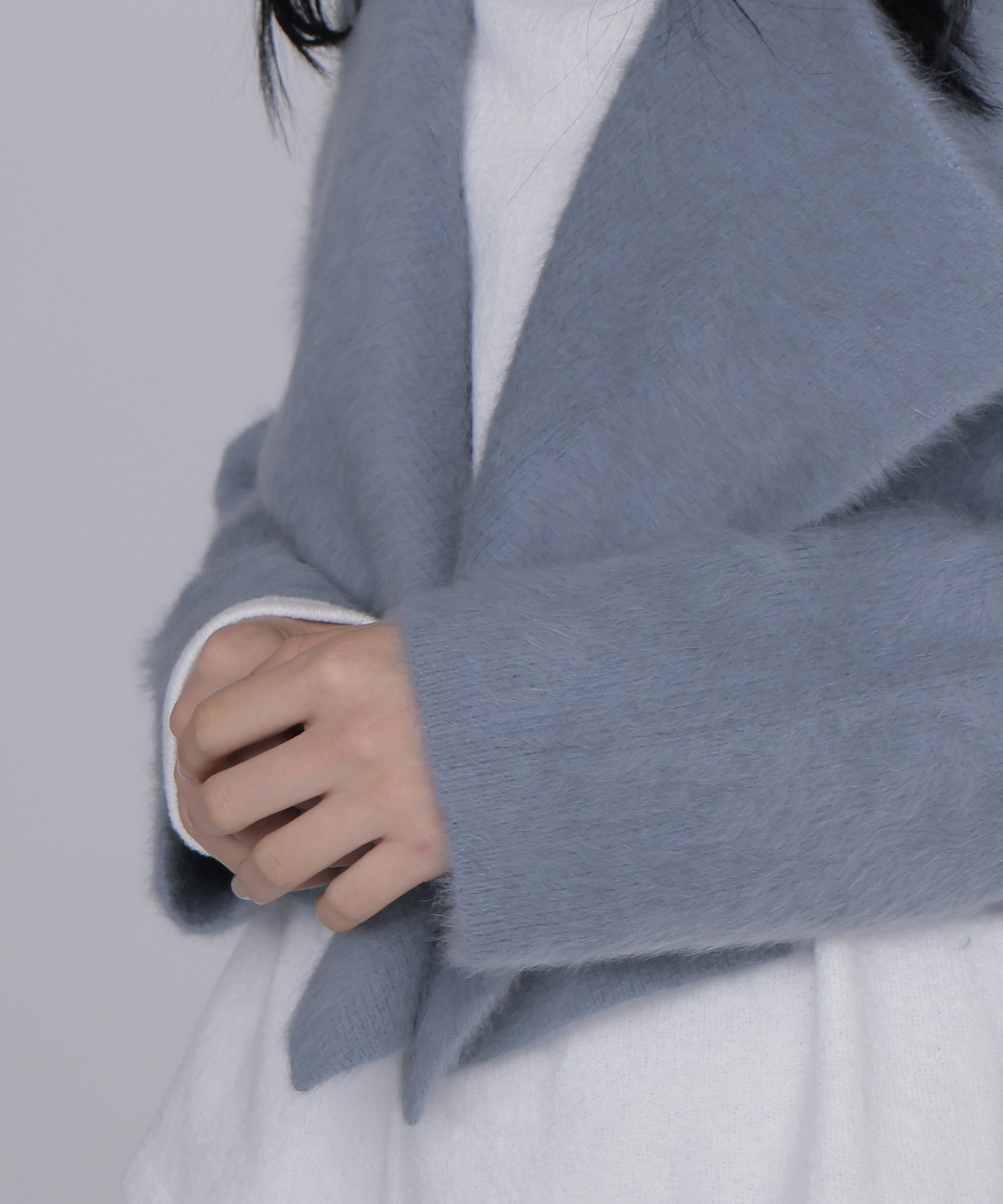 fox/ca drape collar cardigan