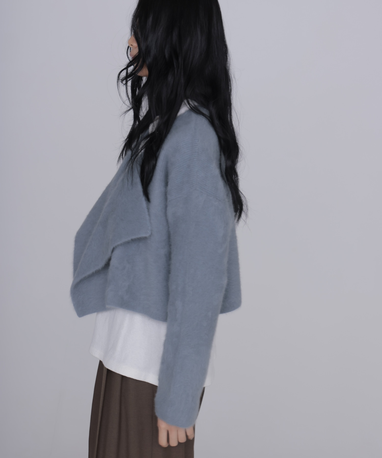 fox/ca drape collar cardigan