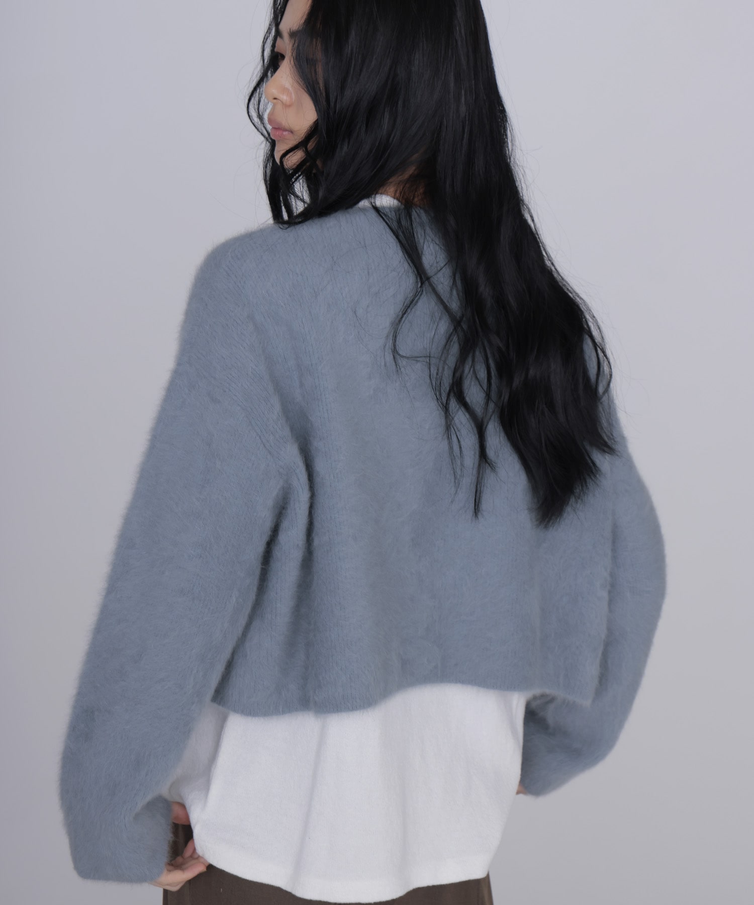 fox/ca drape collar cardigan