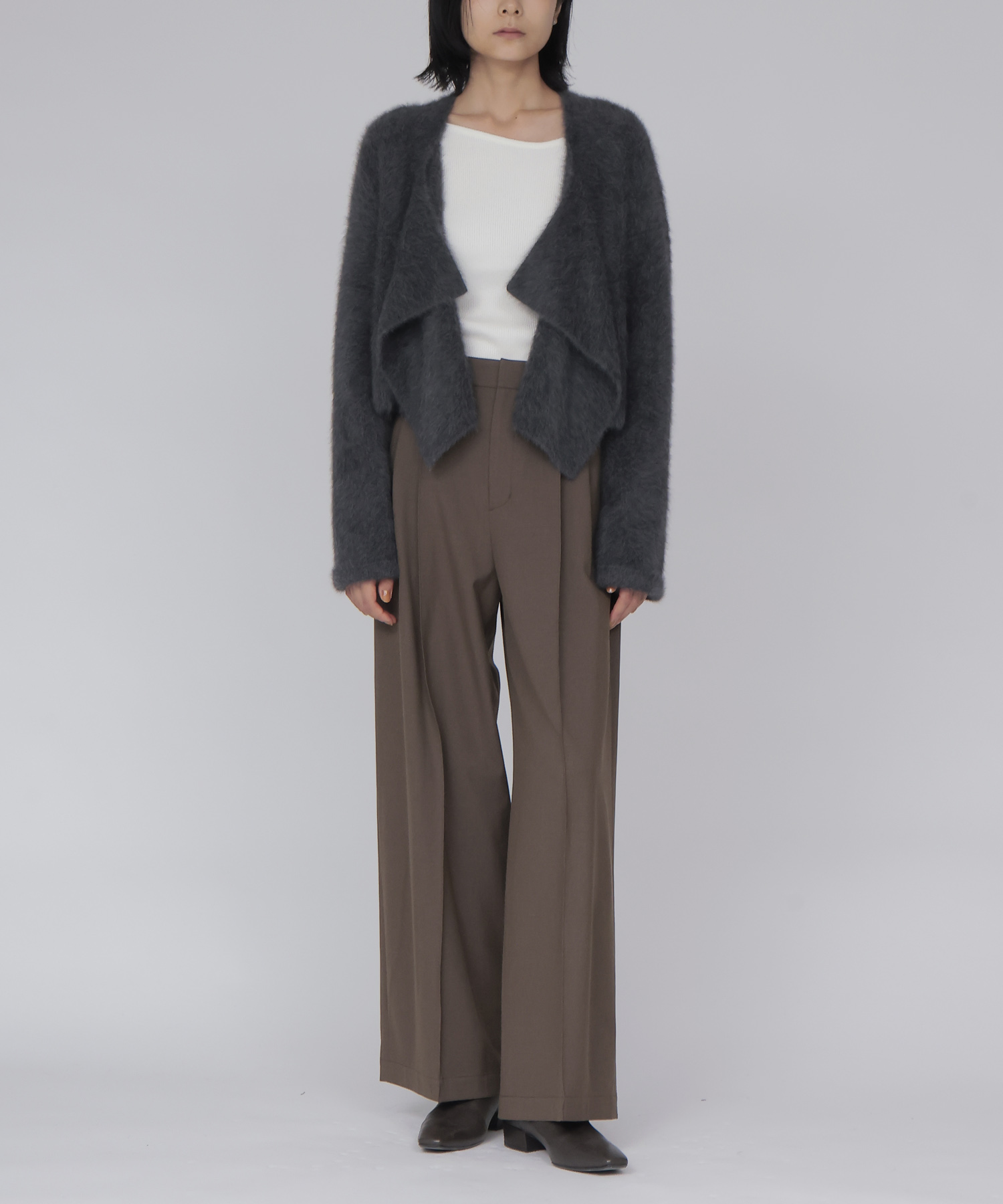 fox/ca drape collar cardigan