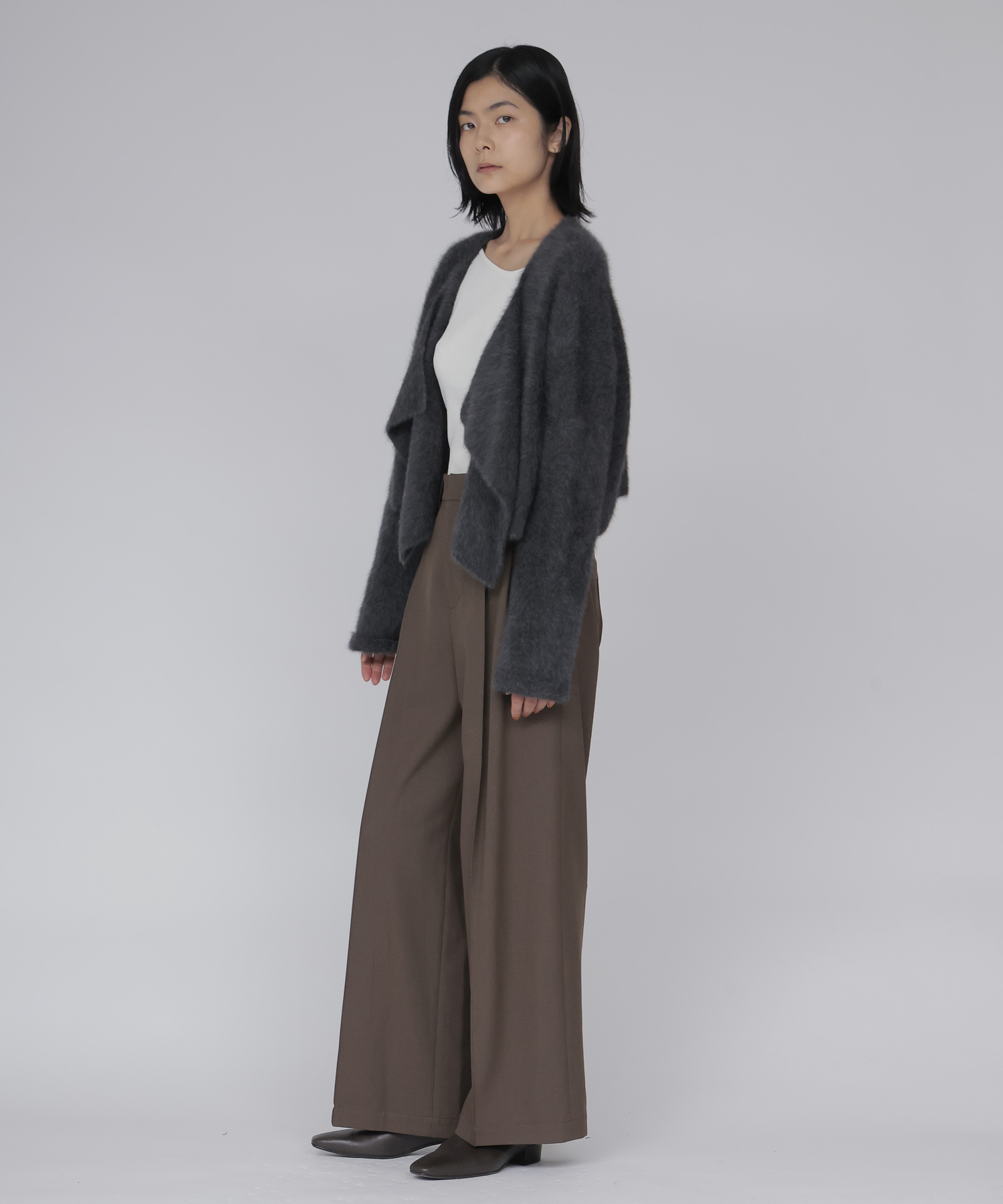 fox/ca drape collar cardigan