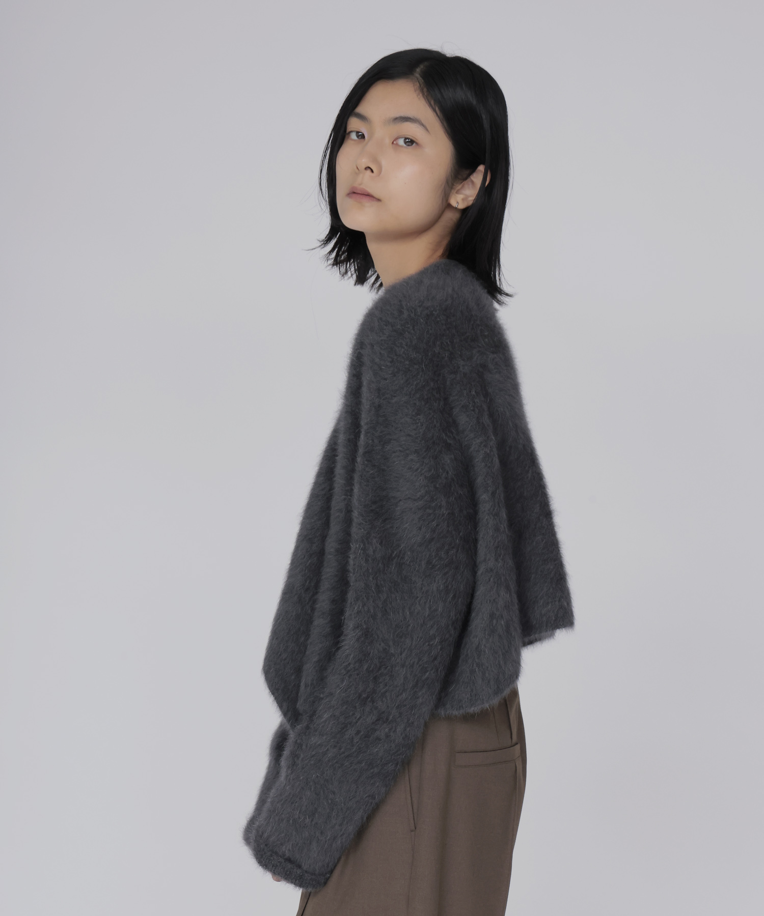fox/ca drape collar cardigan