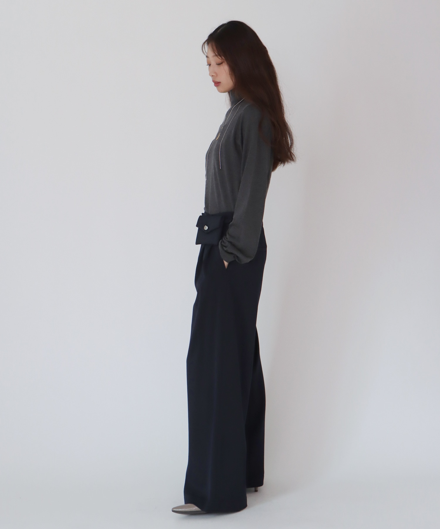 wool sijk highneck pull