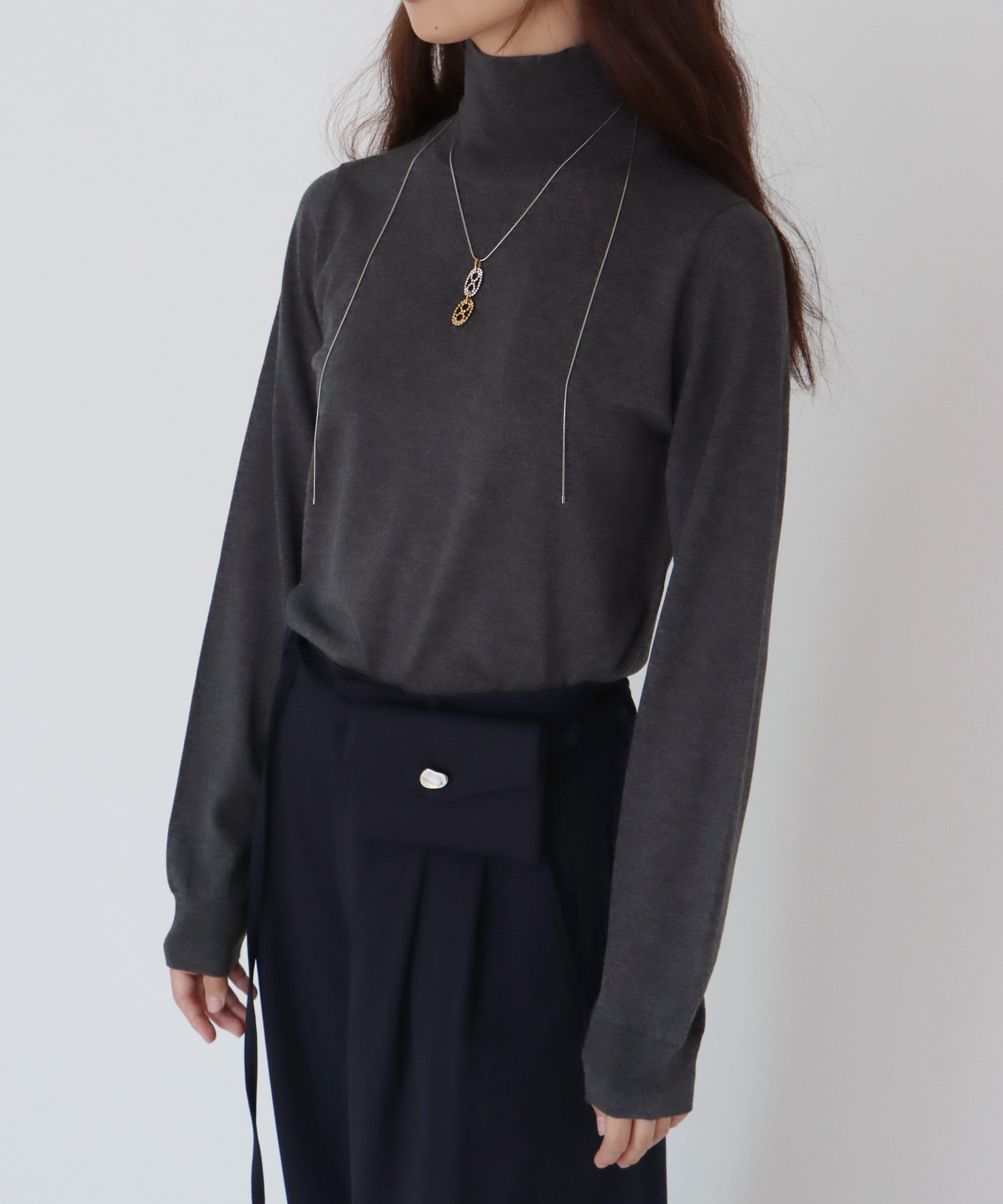 wool sijk highneck pull