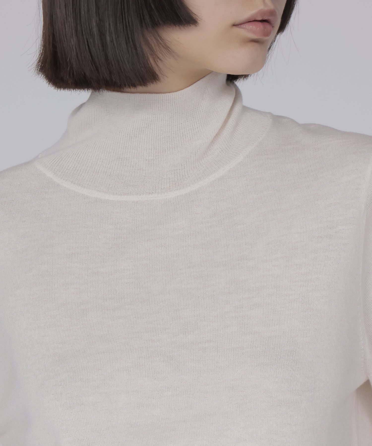 wool sijk highneck pull