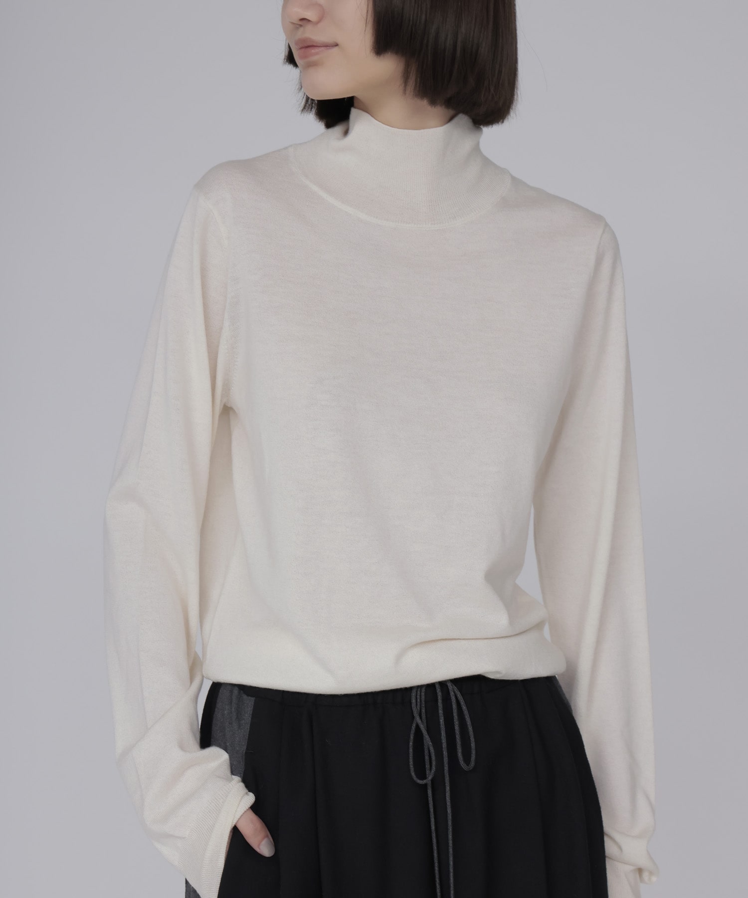 wool sijk highneck pull