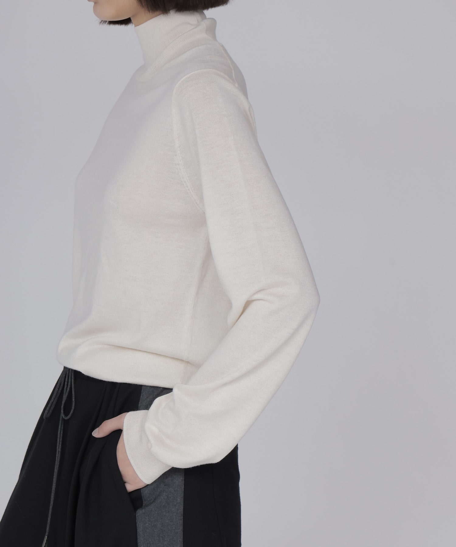 wool sijk highneck pull