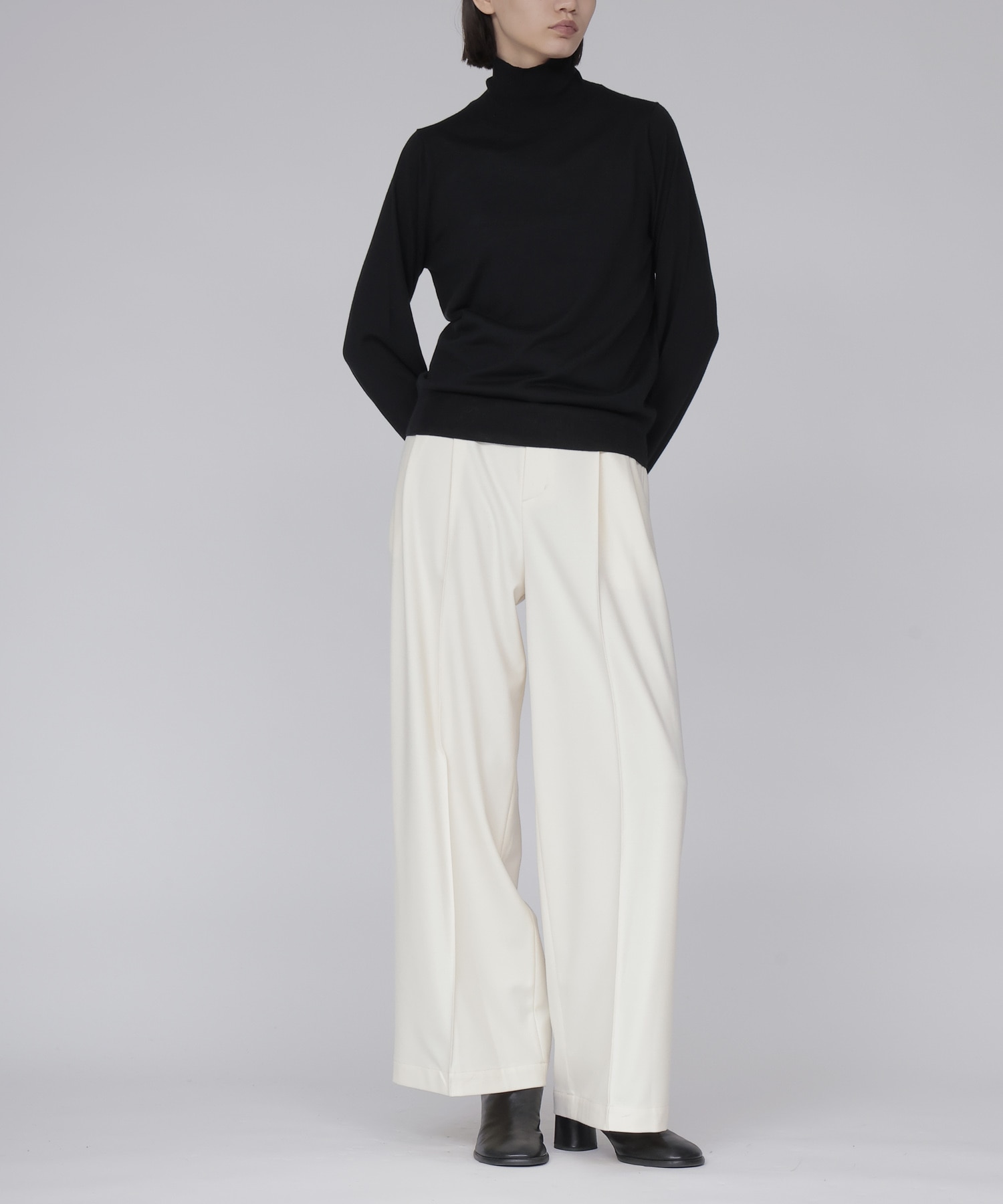 wool sijk highneck pull