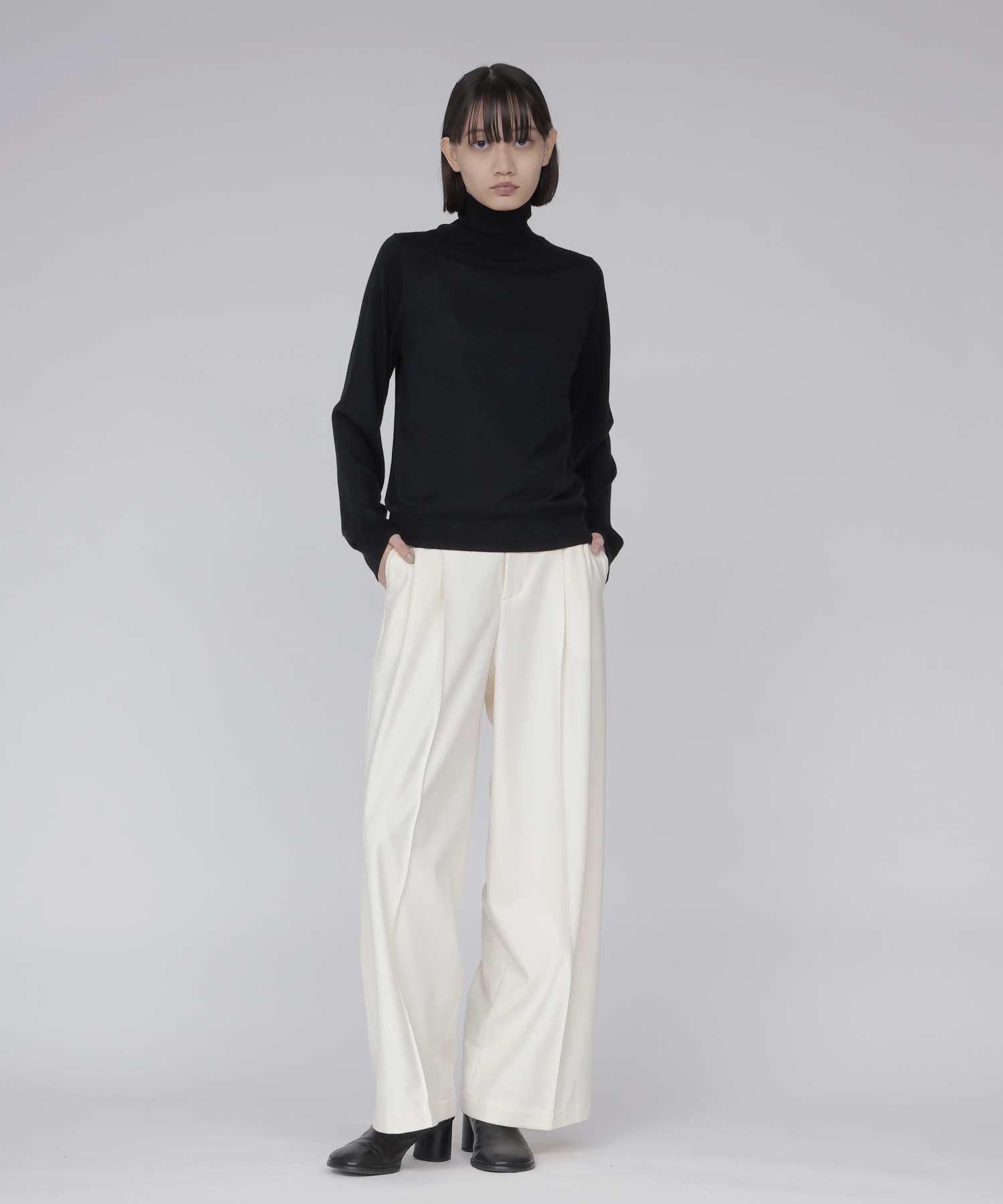 wool sijk highneck pull