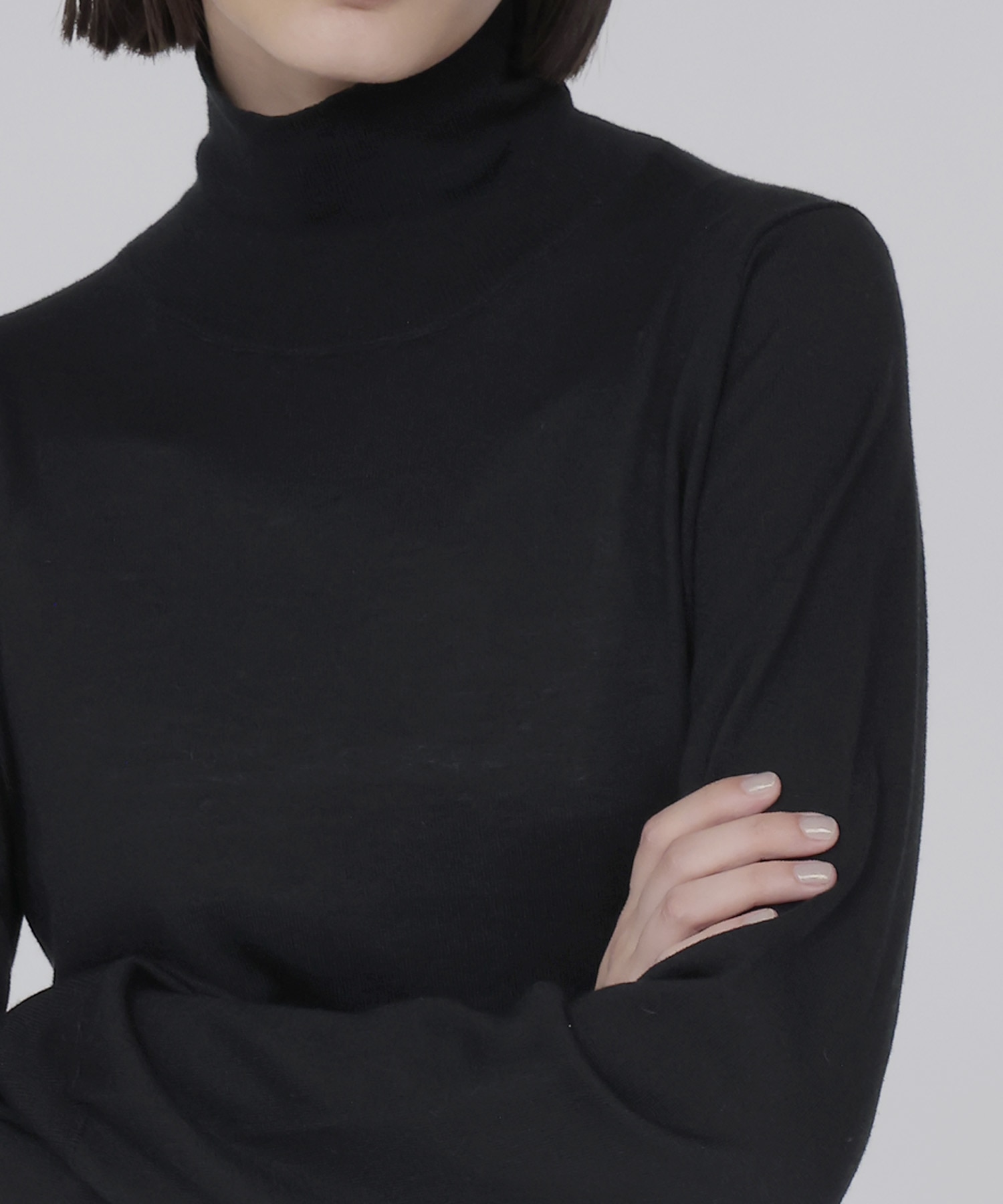 wool sijk highneck pull