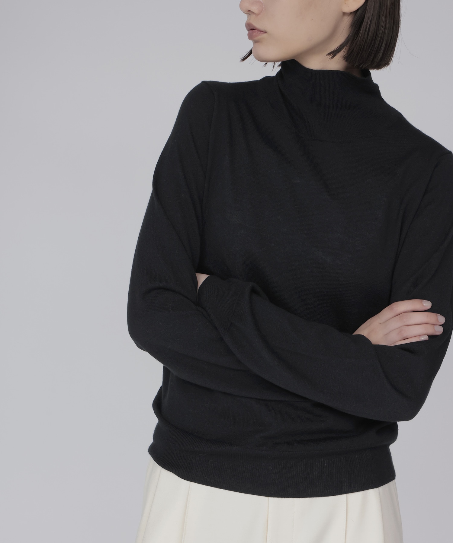 wool sijk highneck pull