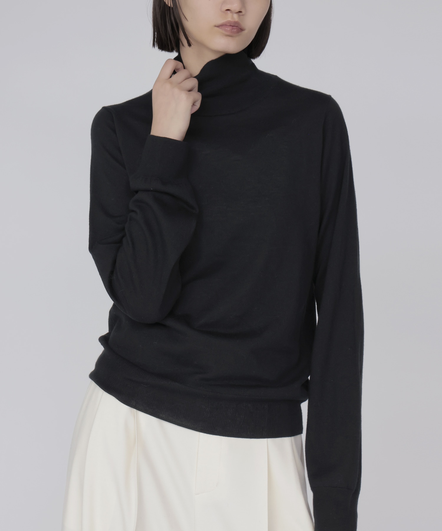 wool sijk highneck pull