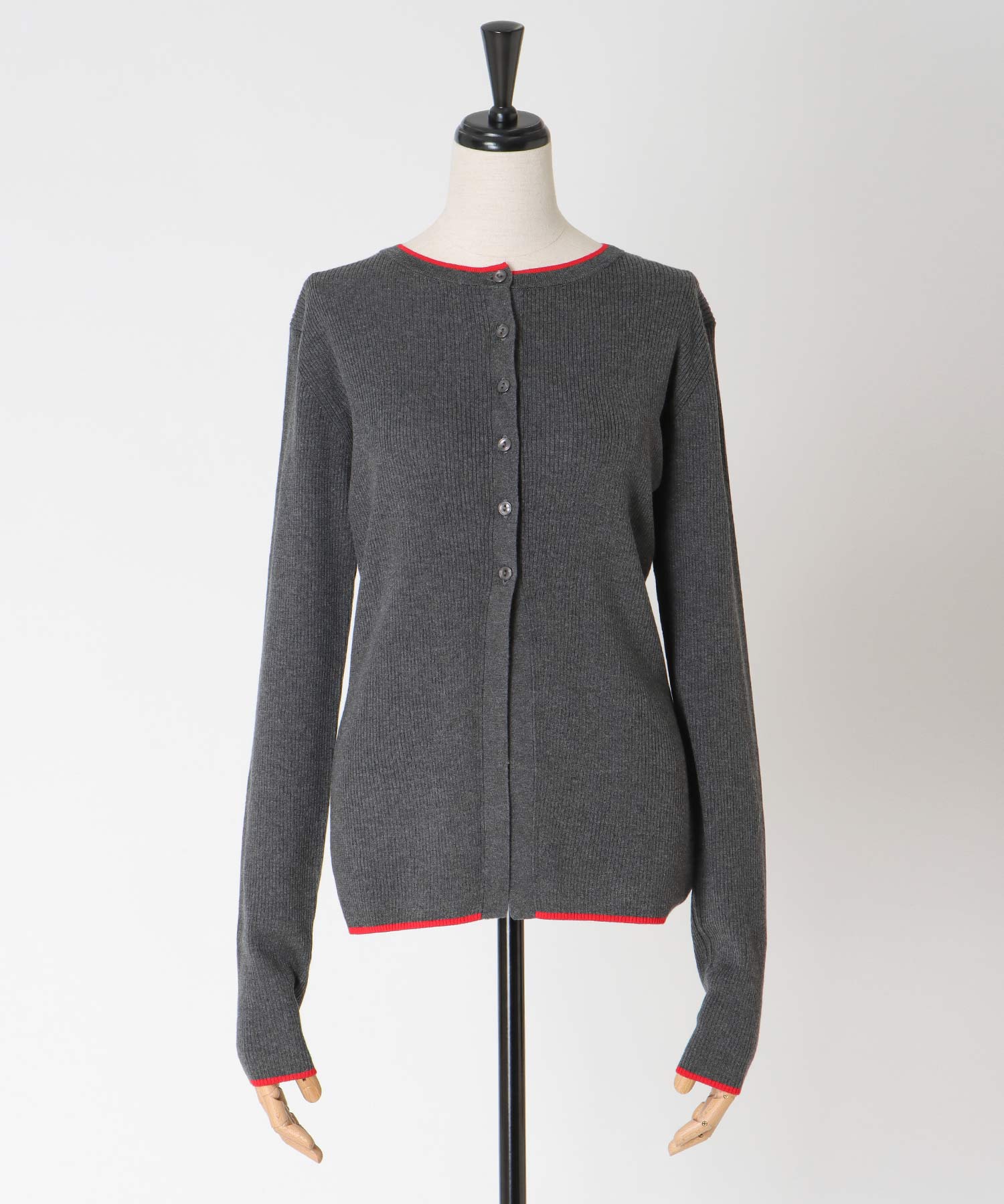 wool silk rib cardigan