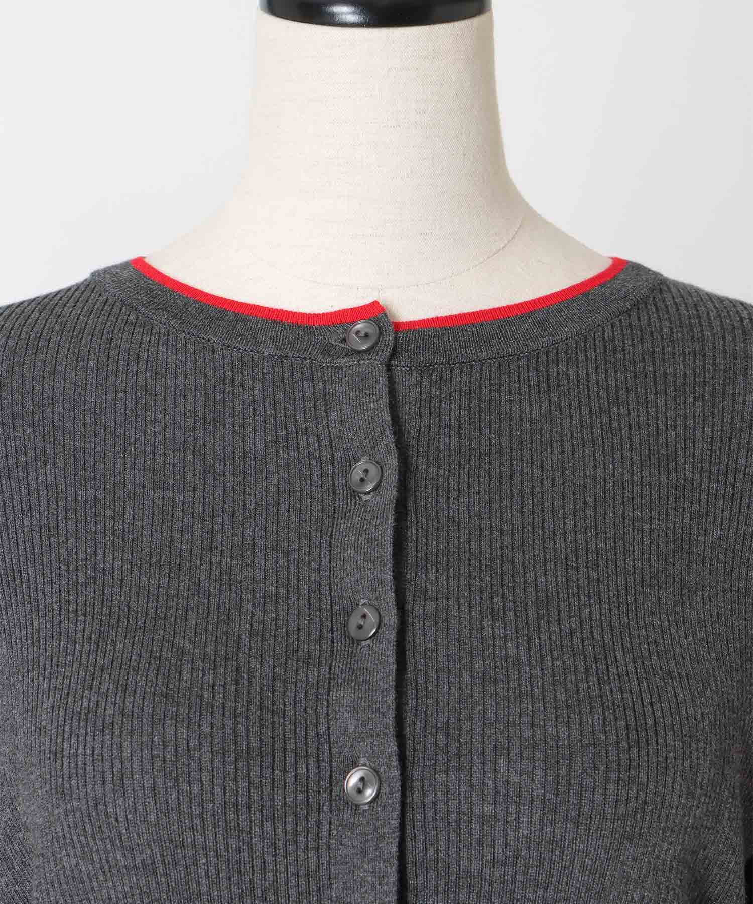 wool silk rib cardigan