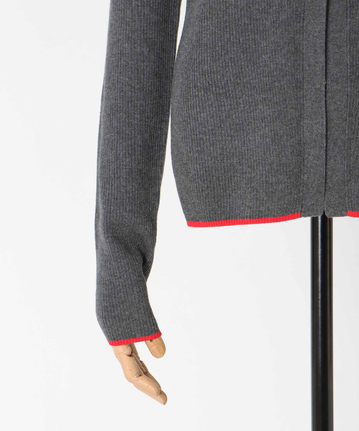 wool silk rib cardigan