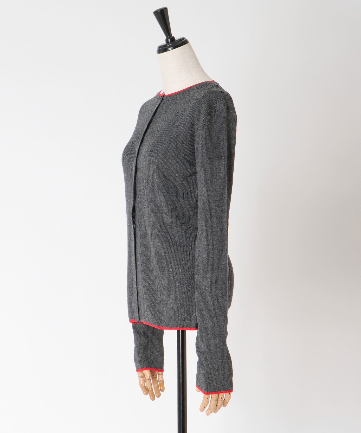wool silk rib cardigan
