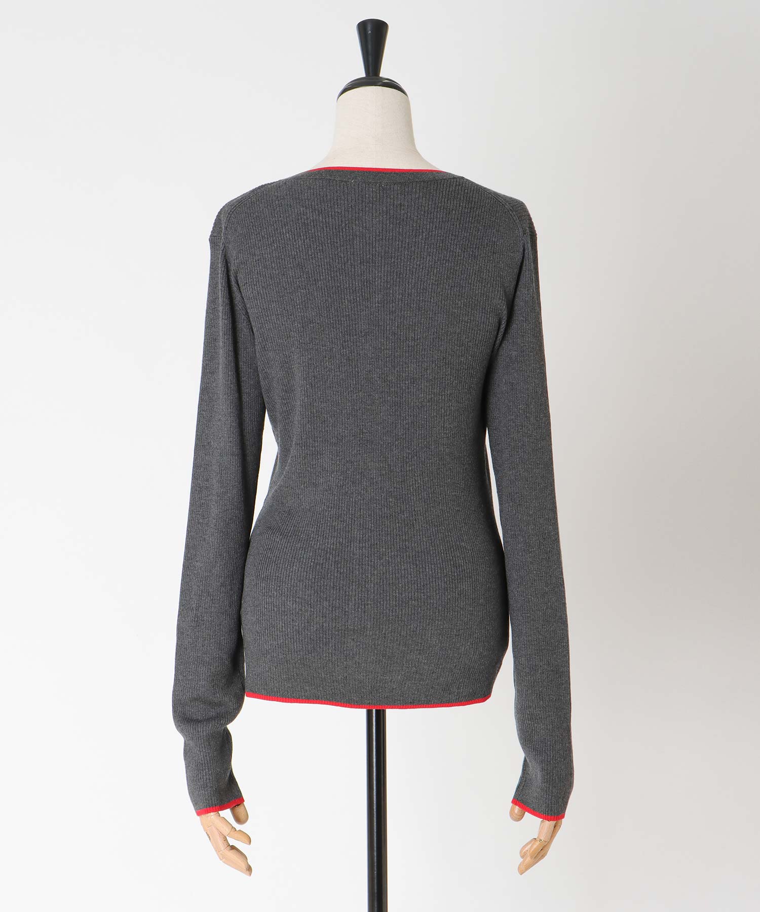 wool silk rib cardigan