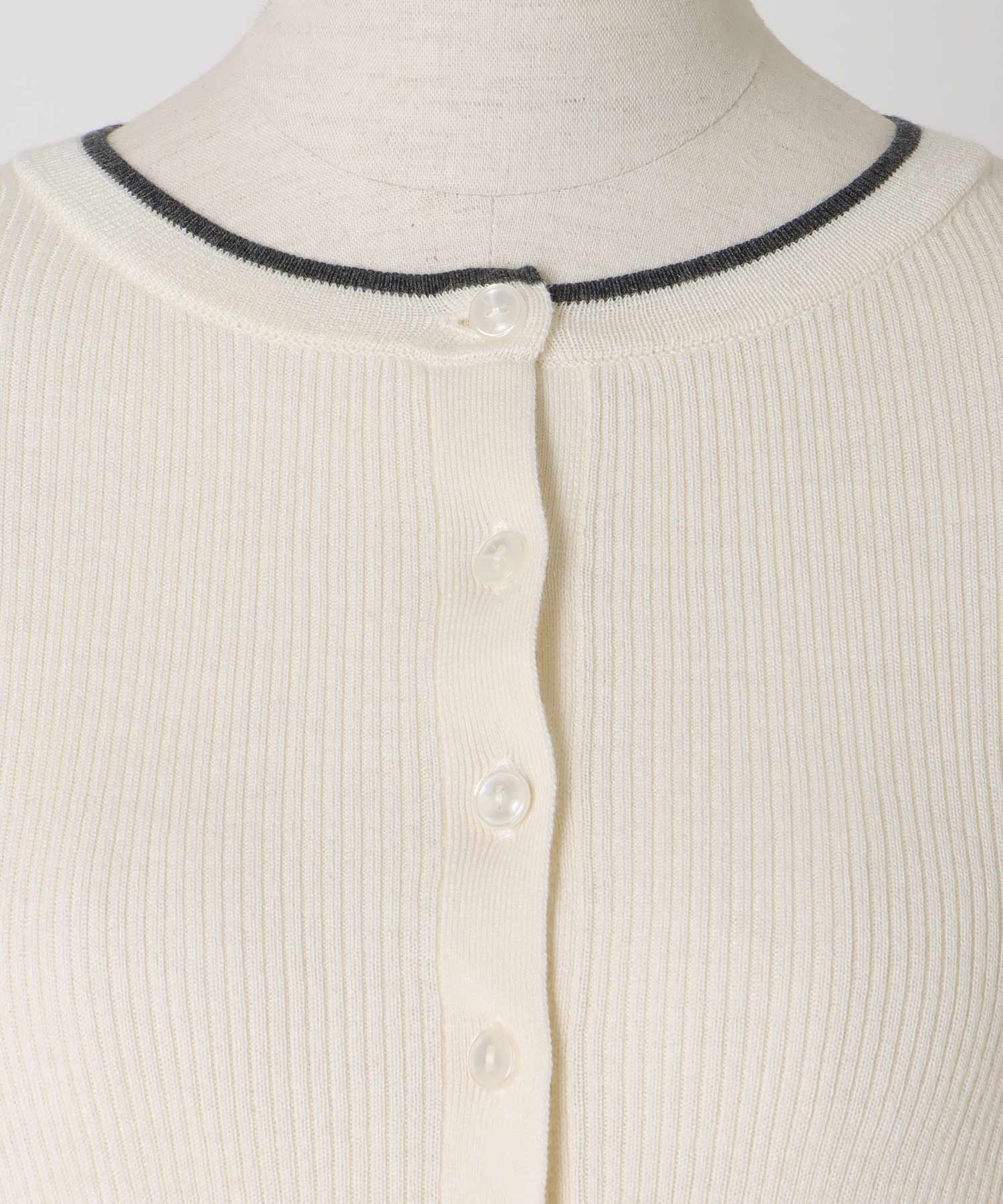 wool silk rib cardigan