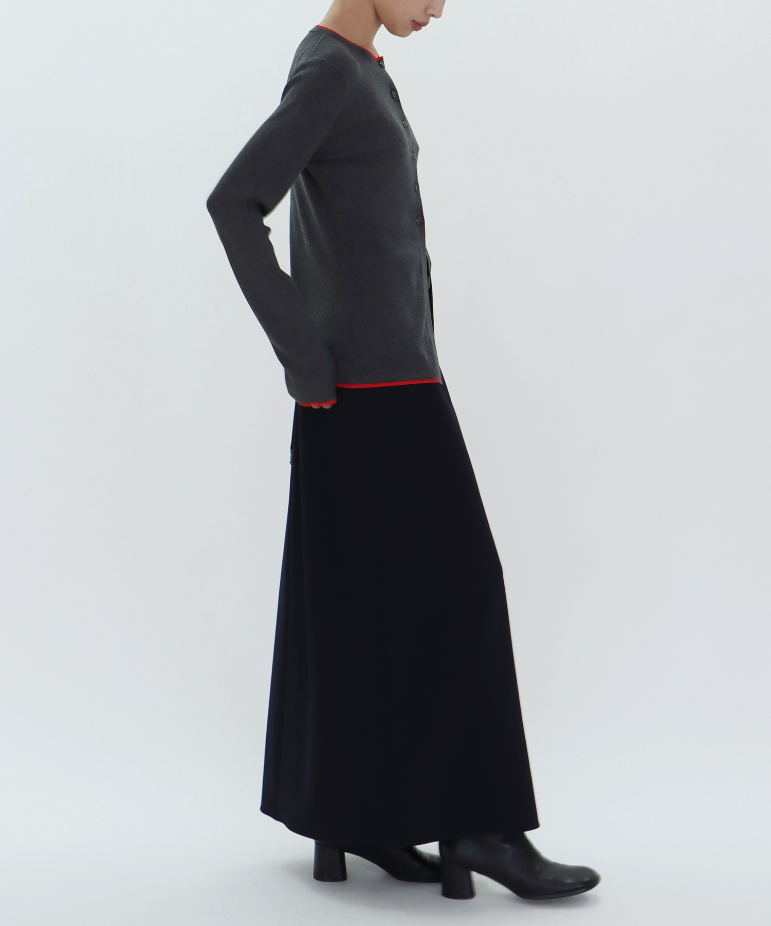 wool silk rib cardigan