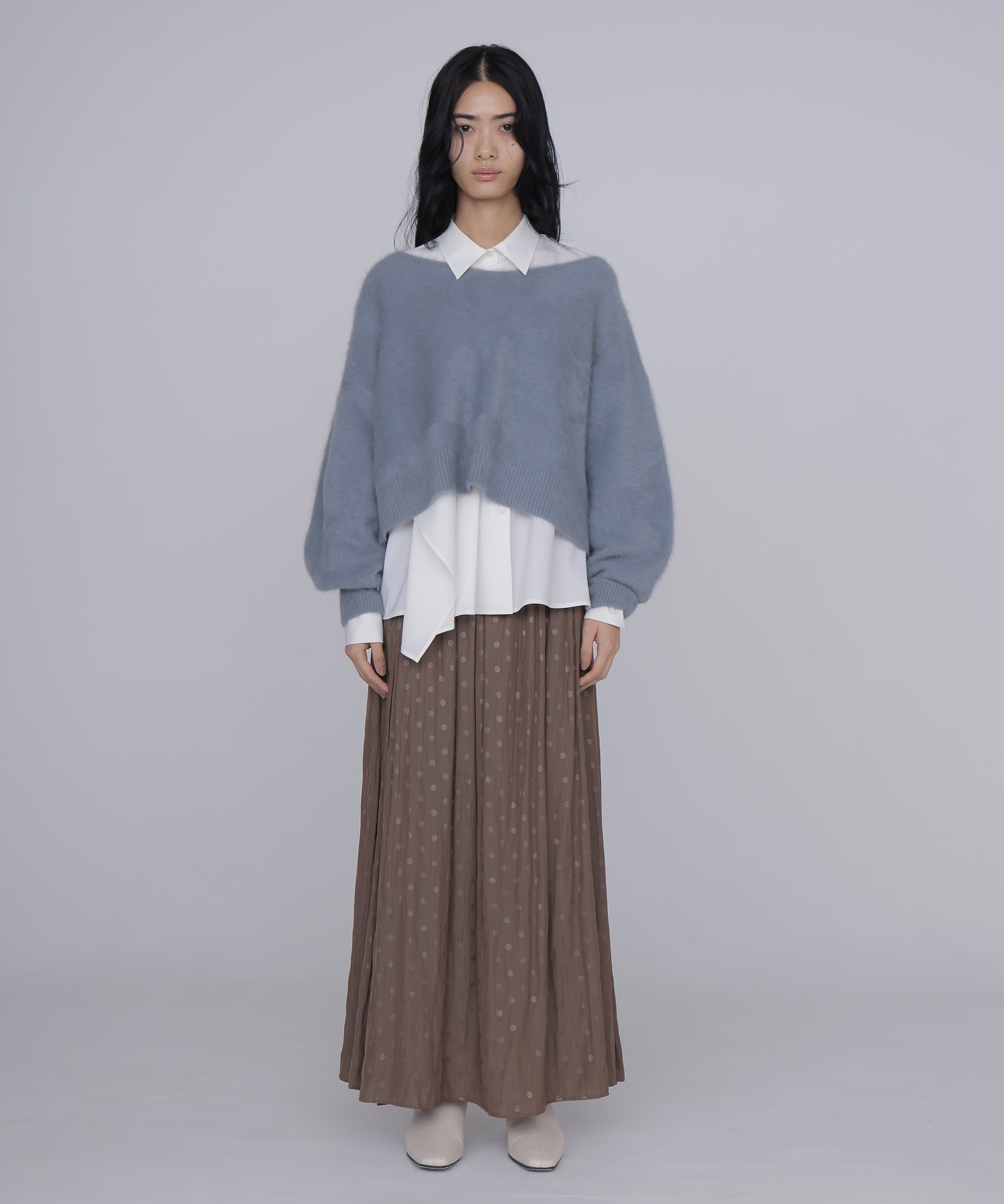 shadow dot long skirt