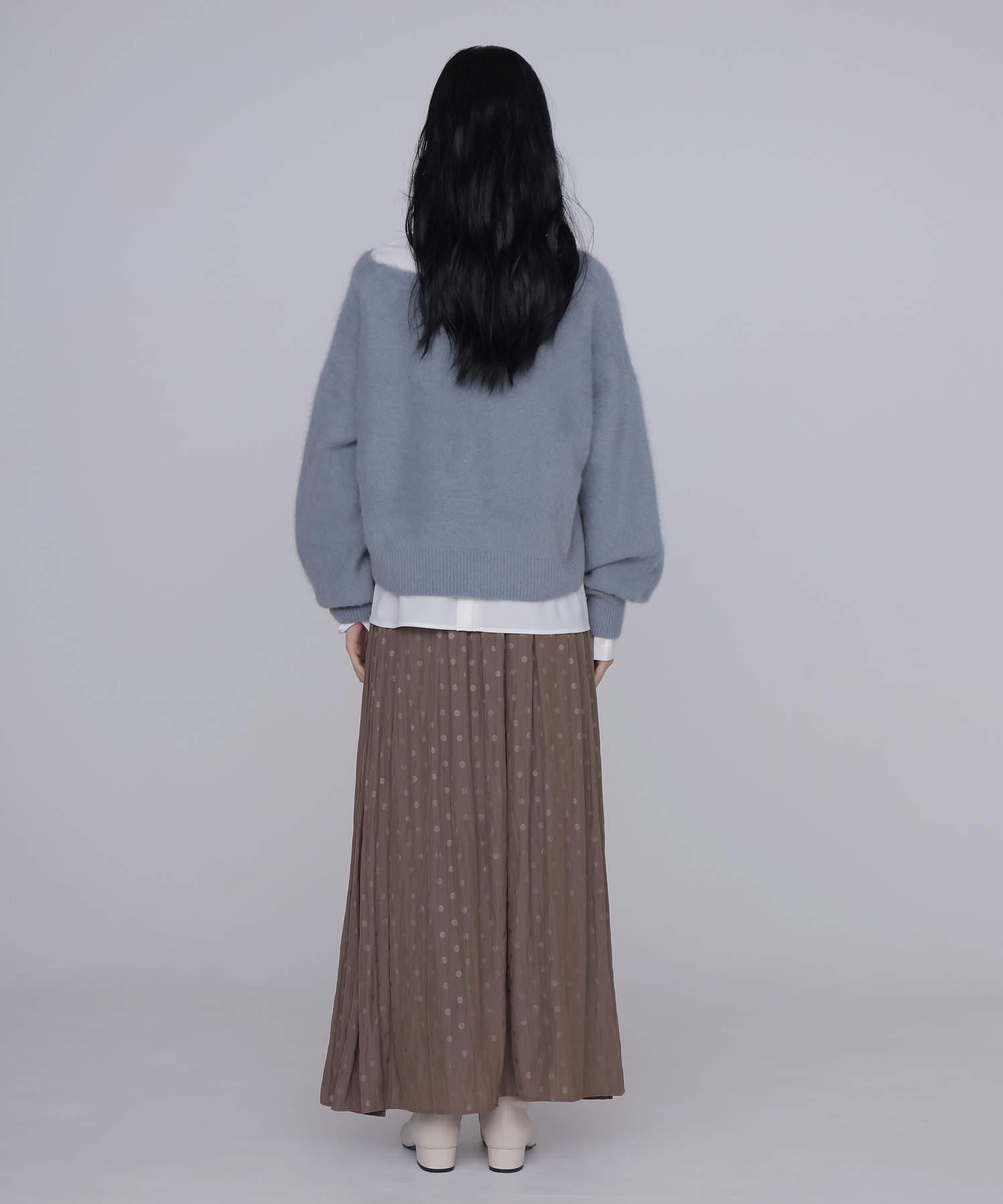 shadow dot long skirt
