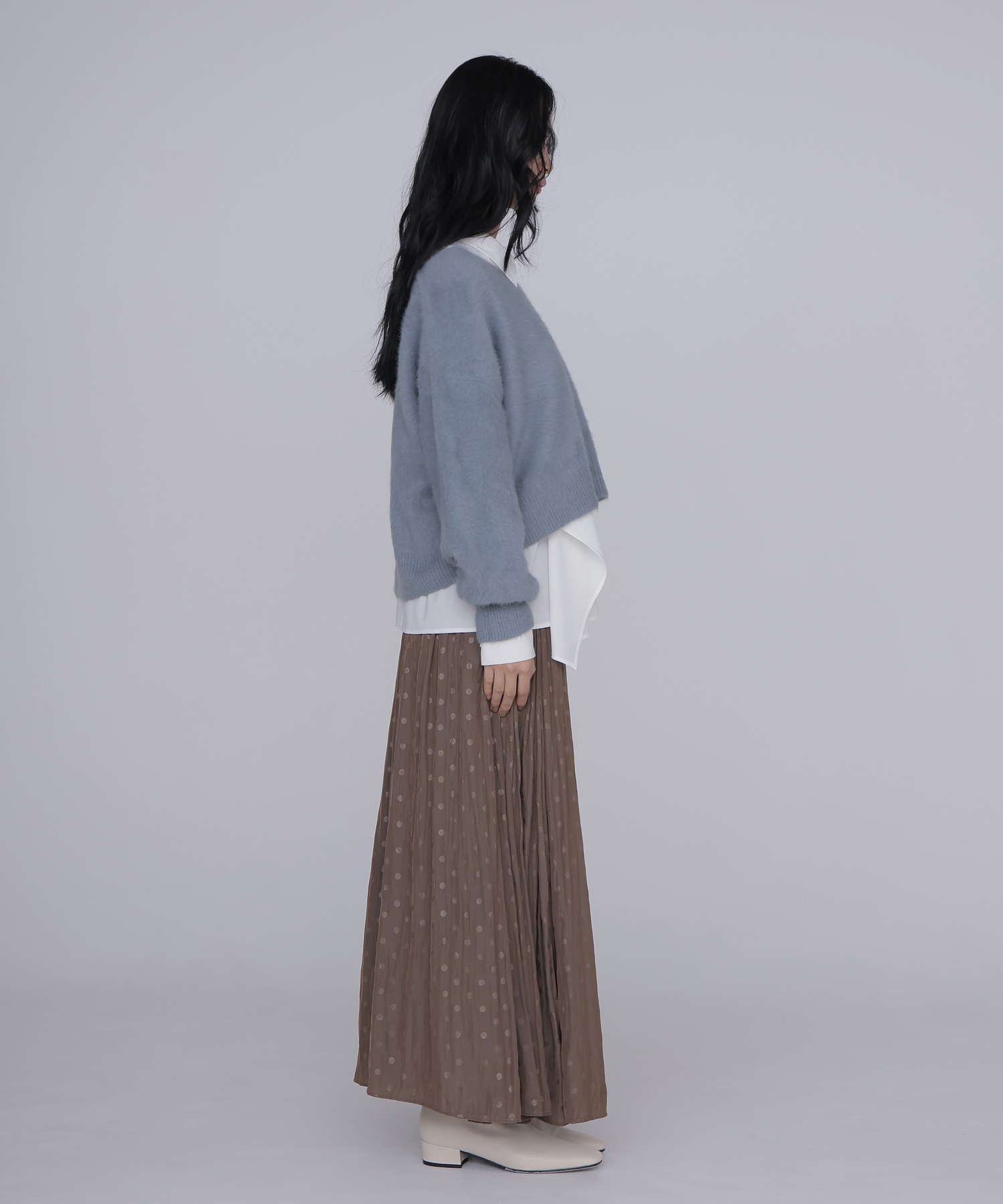 shadow dot long skirt