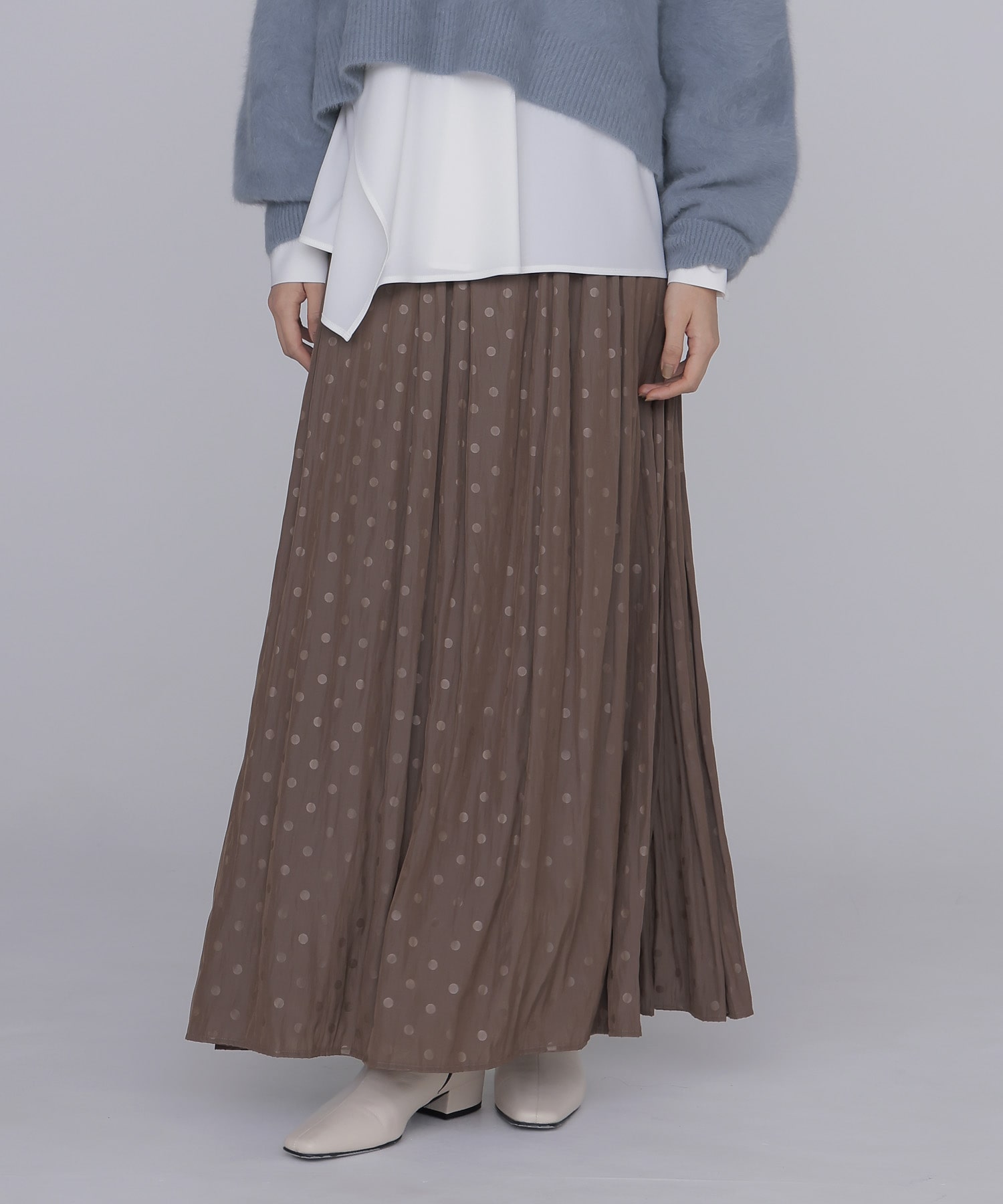 shadow dot long skirt