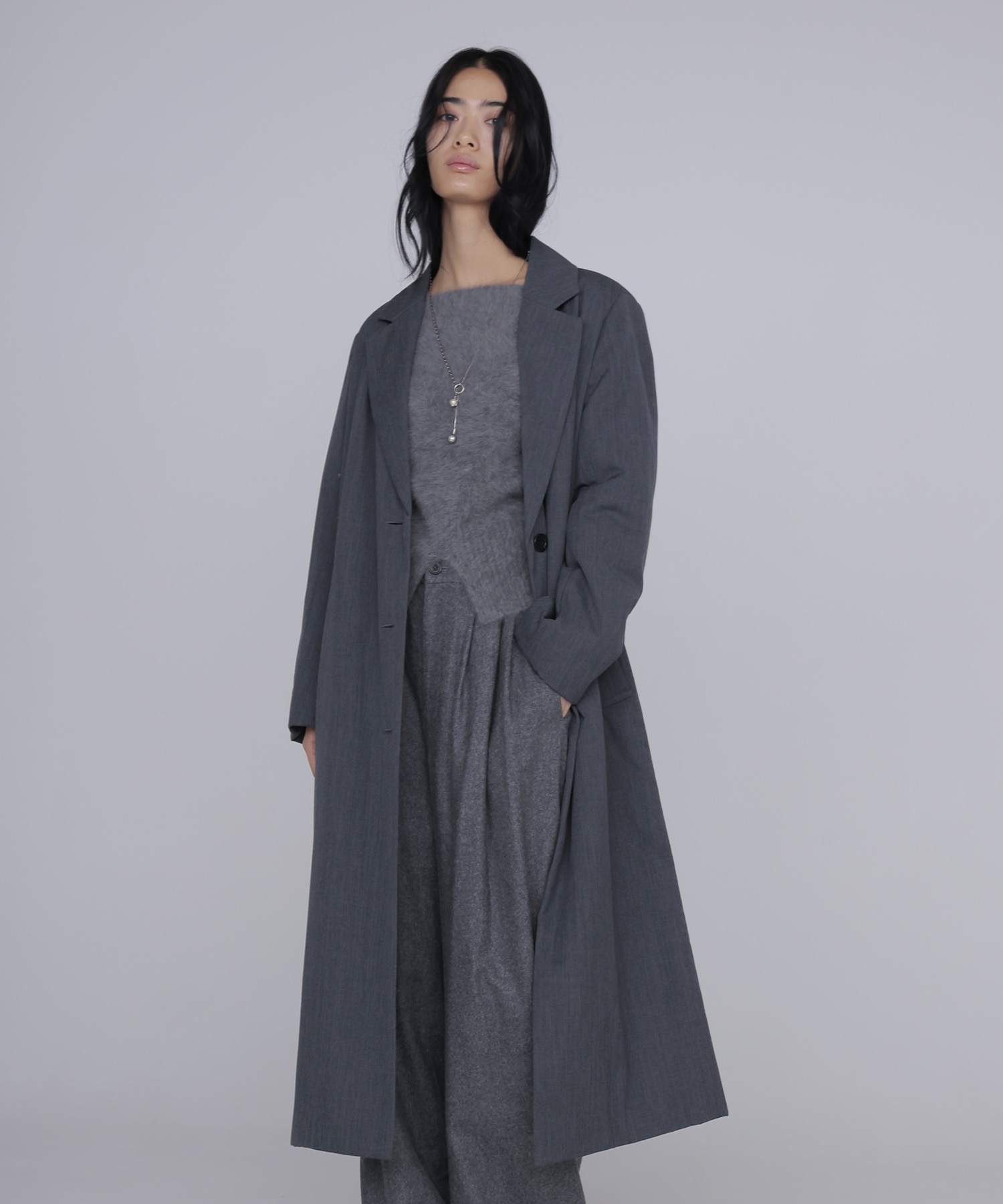 puffer tailored long coat