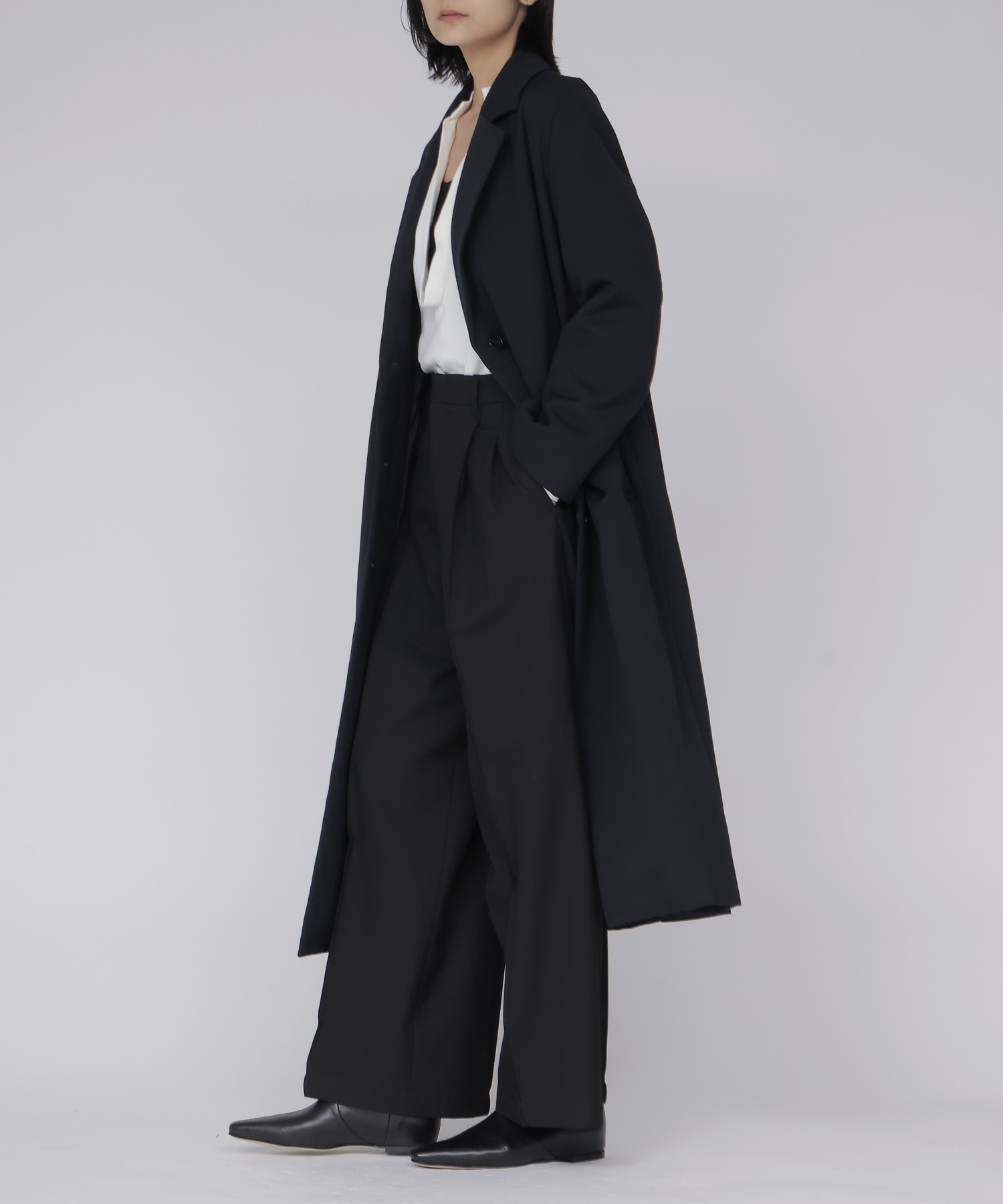 puffer tailored long coat