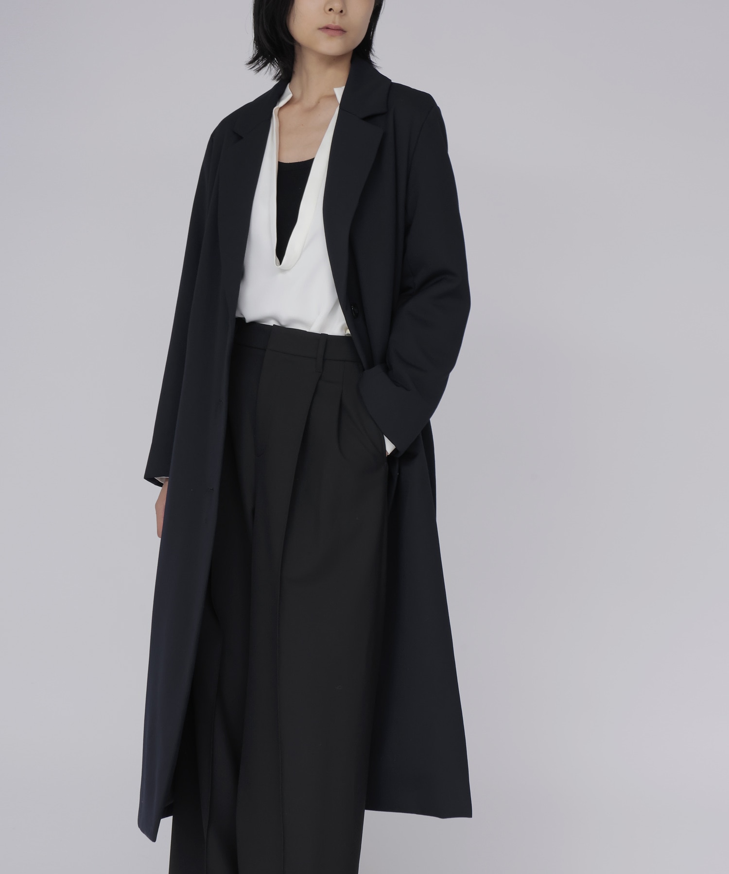 puffer tailored long coat